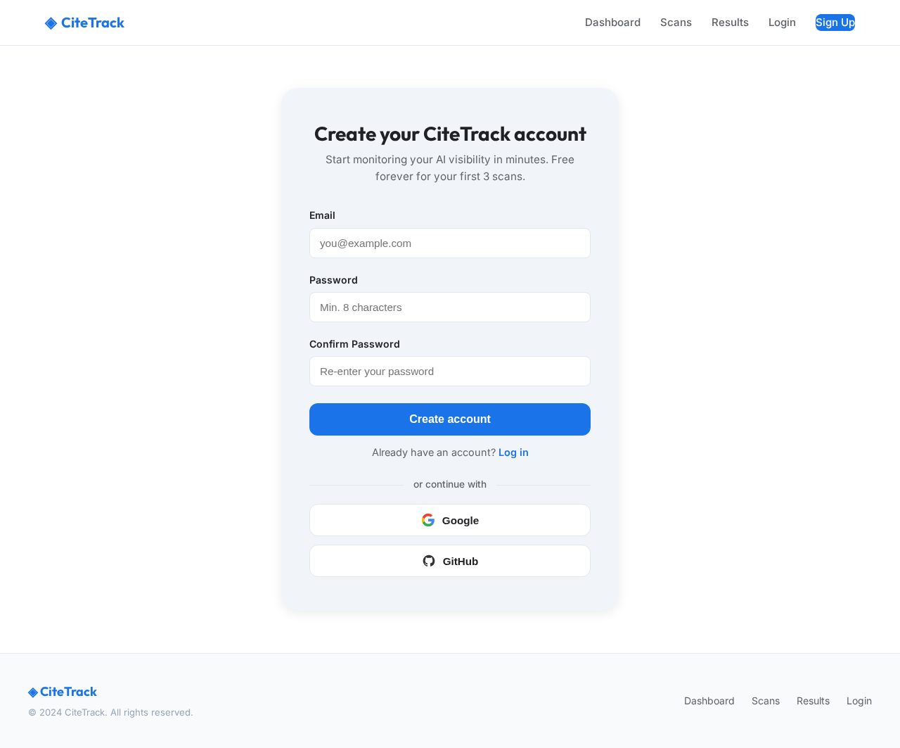 Signup design preview