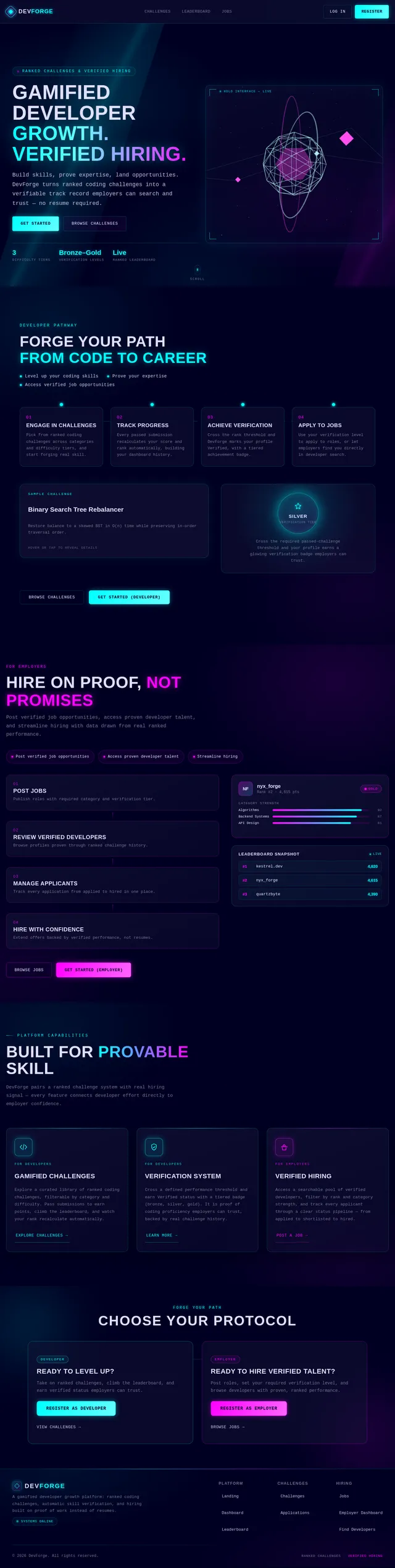 / — Landing Page
