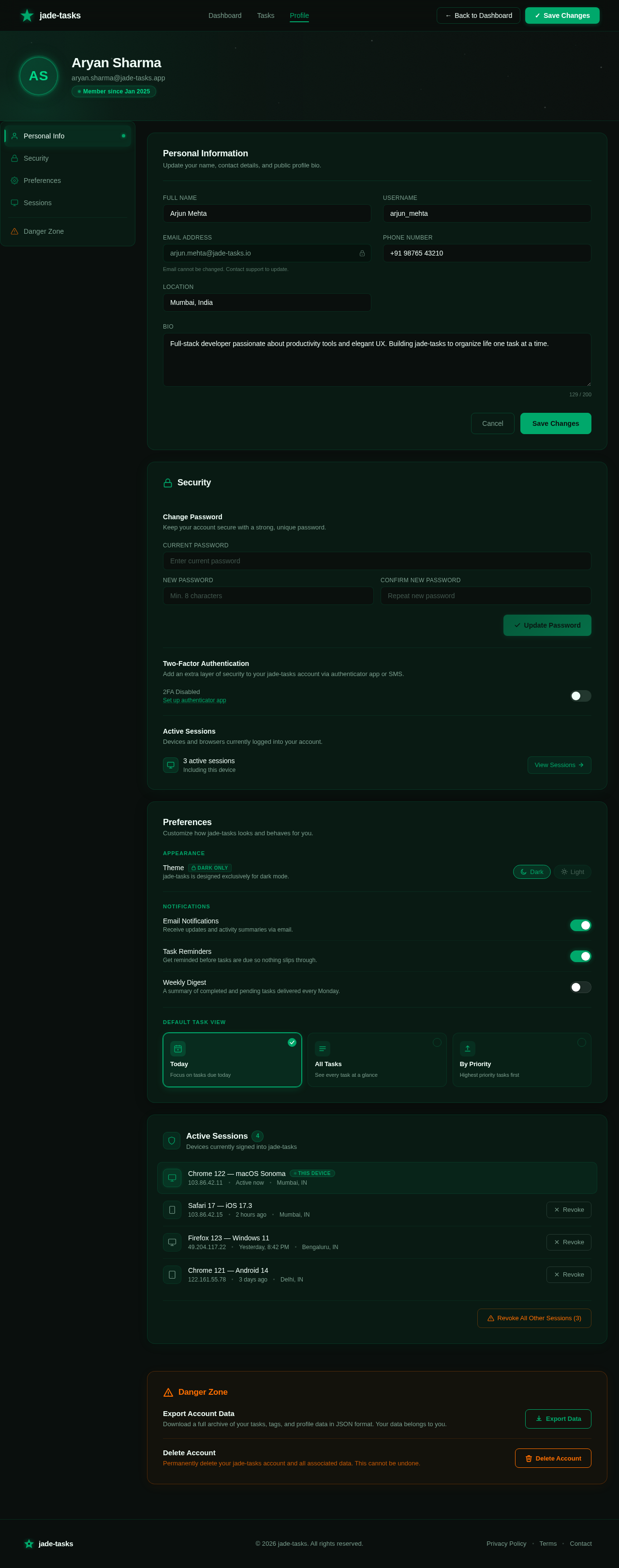 Profile design preview