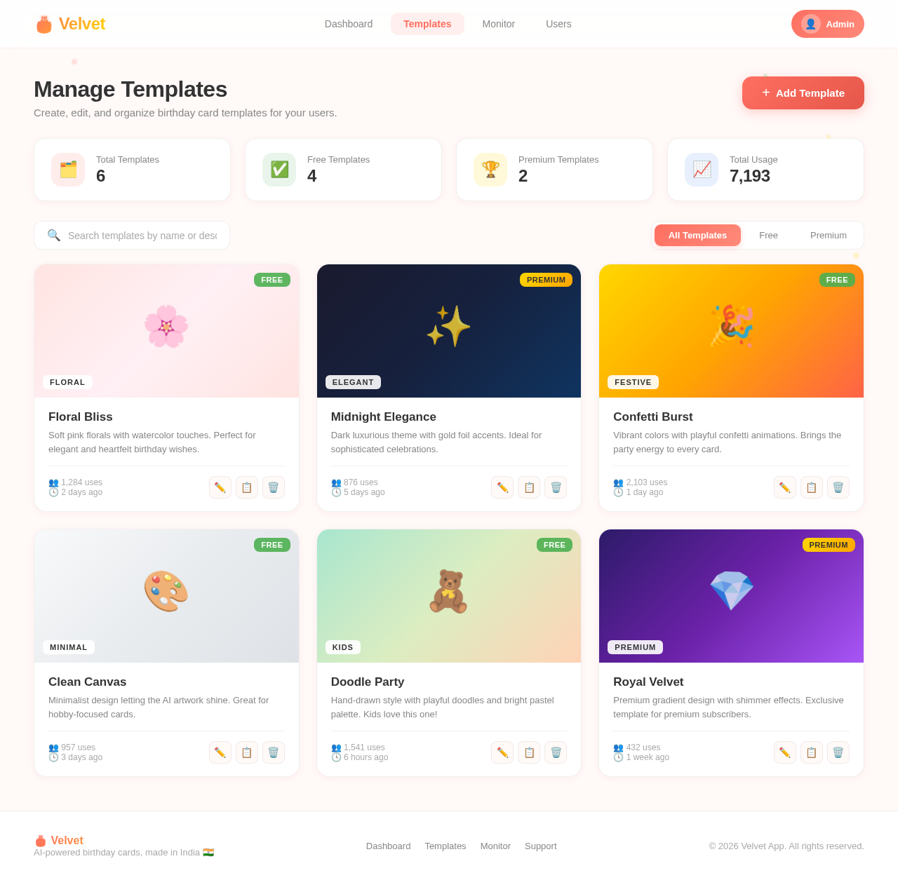 Templates design preview