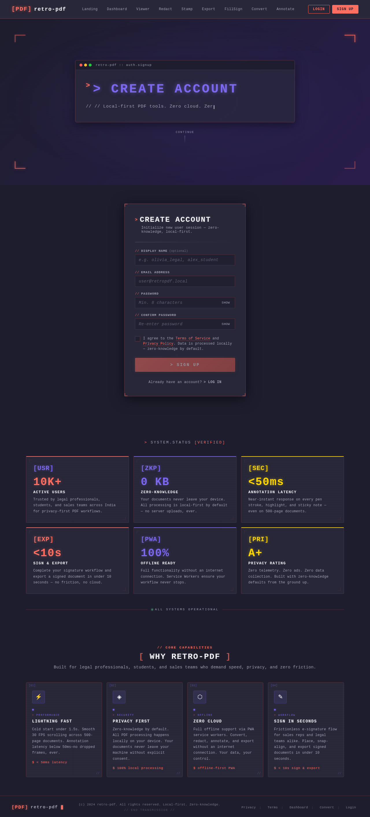 Signup design preview