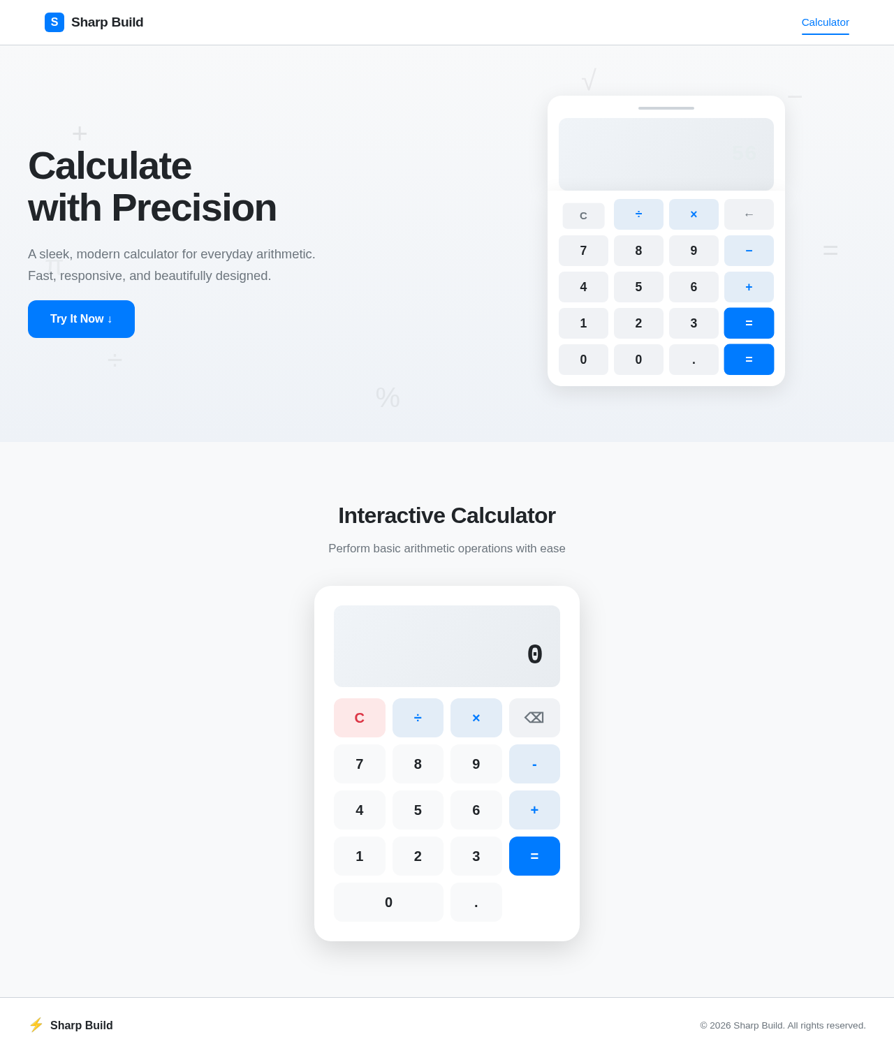 Calculator design preview