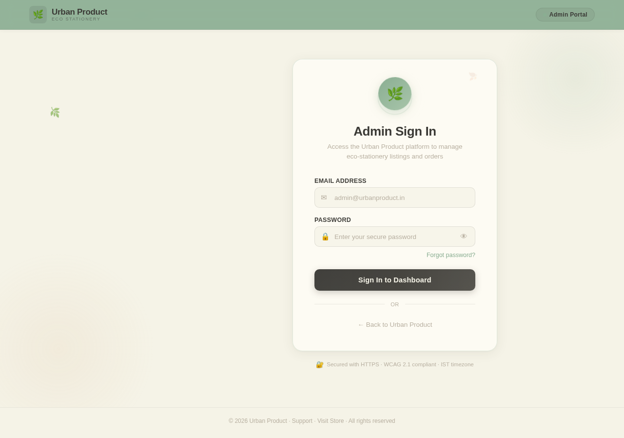 Admin Login design preview