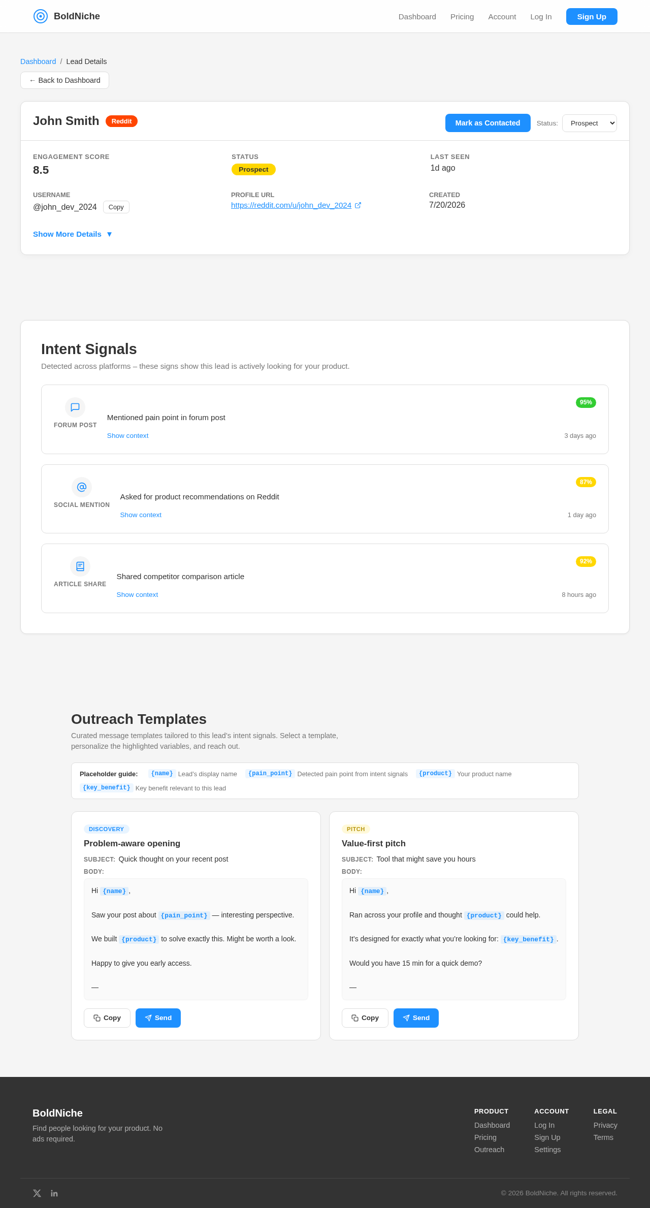 Lead Details design preview