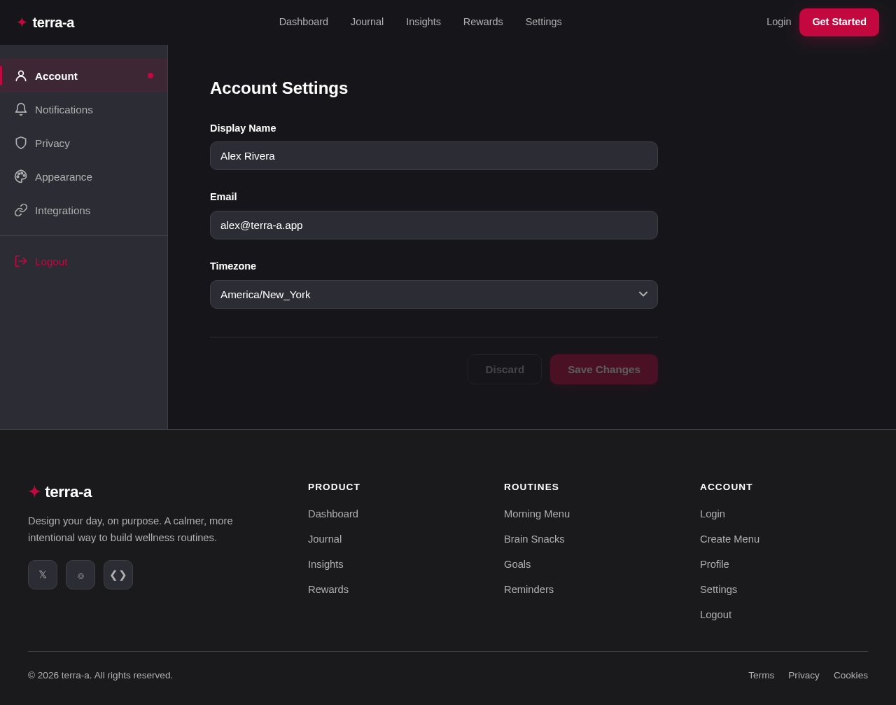 Settings design preview