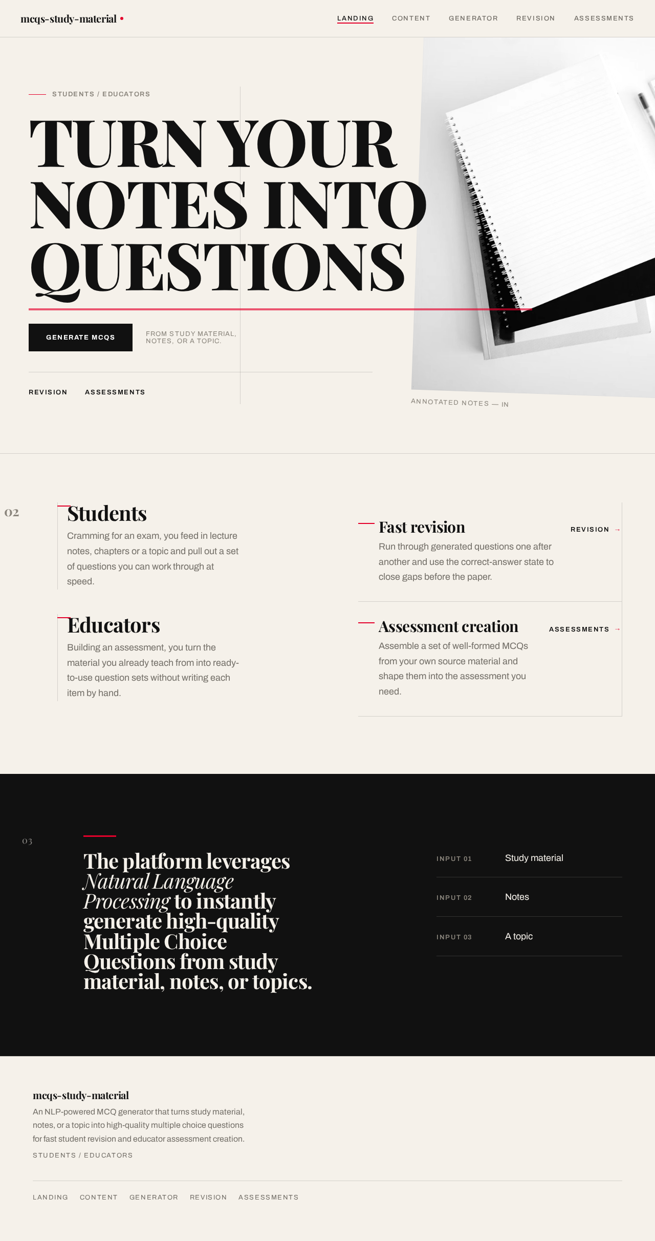 Landing design preview