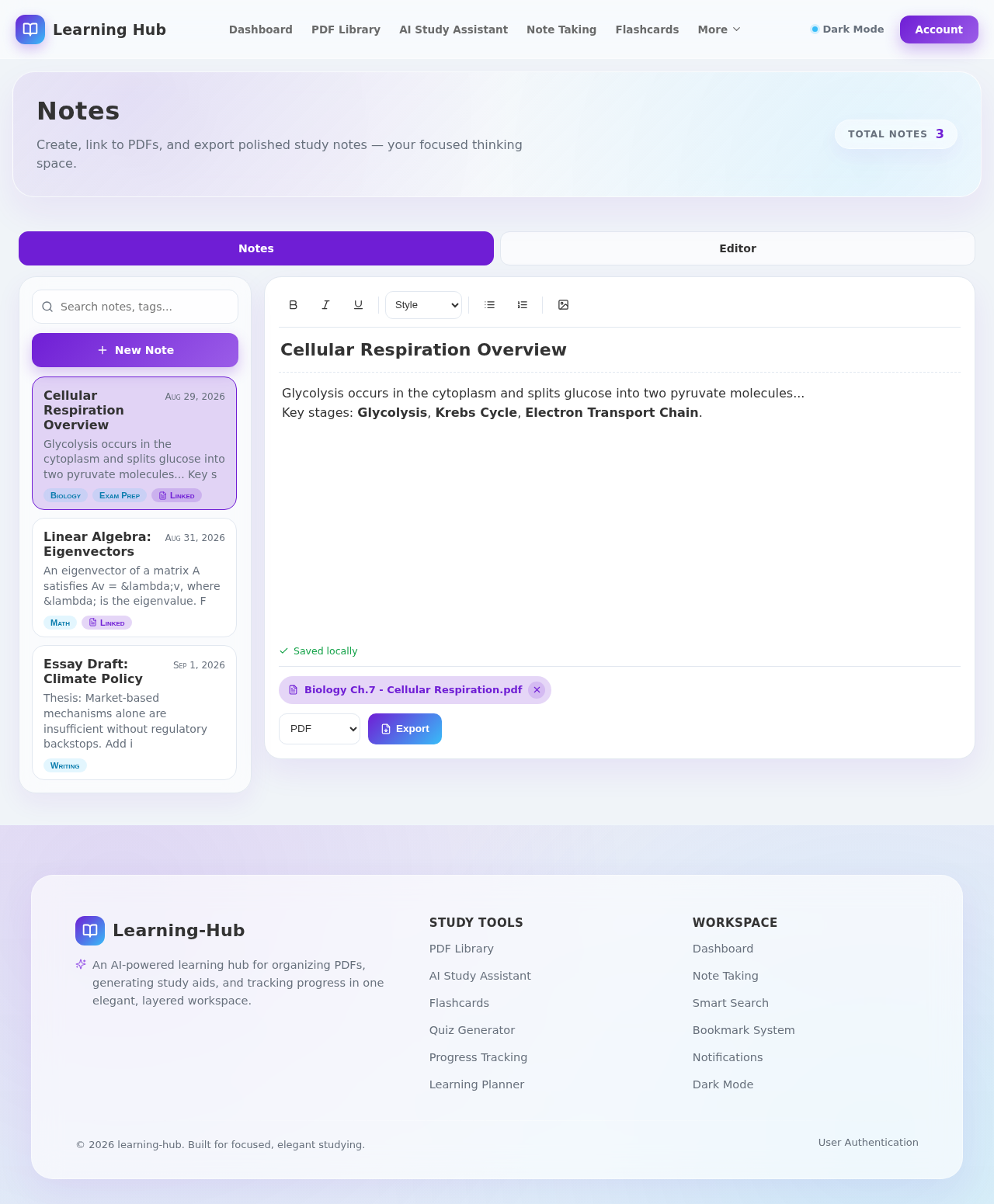 Note Taking design preview