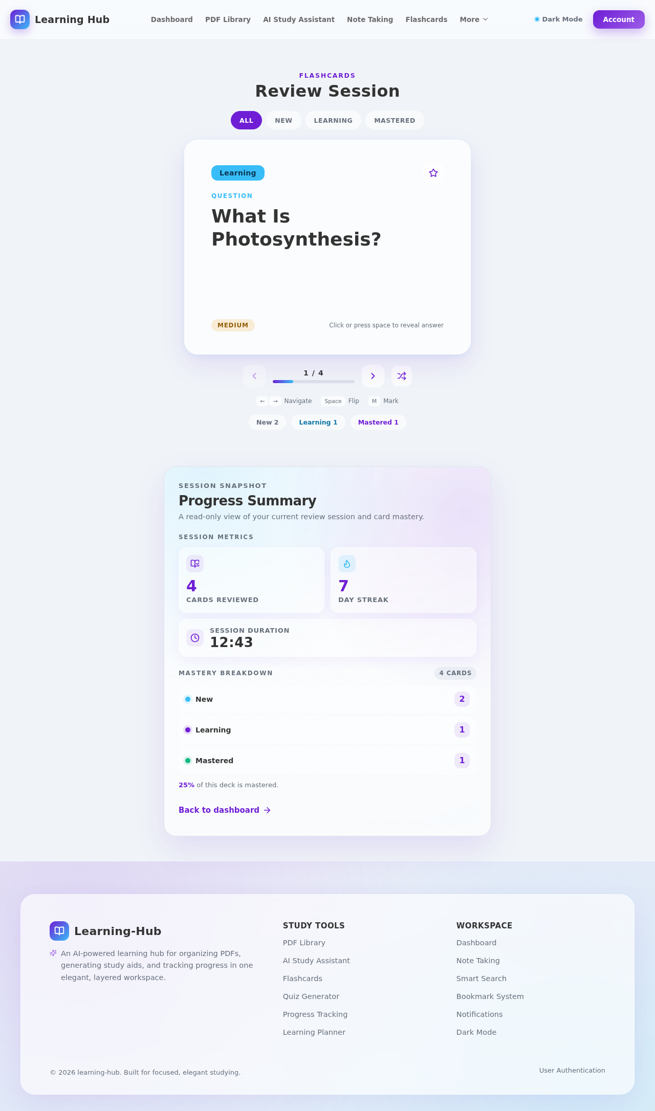 Flashcards design preview