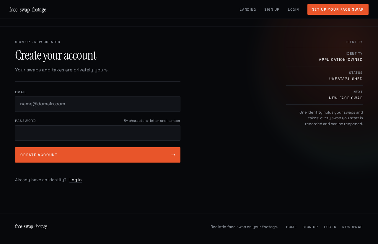 Sign Up design preview