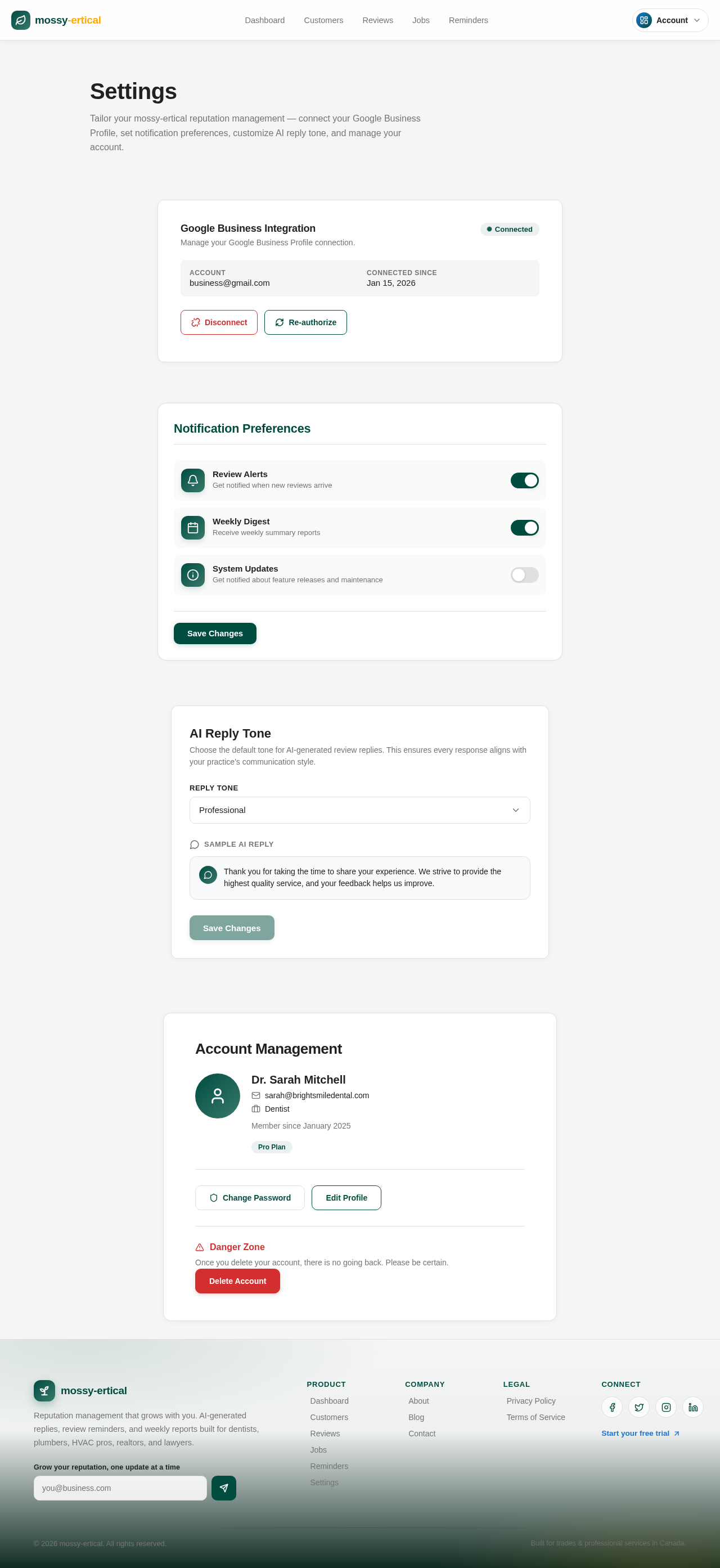 Settings design preview