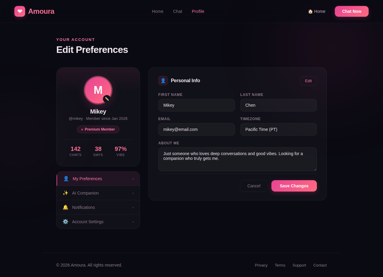 Profile design preview