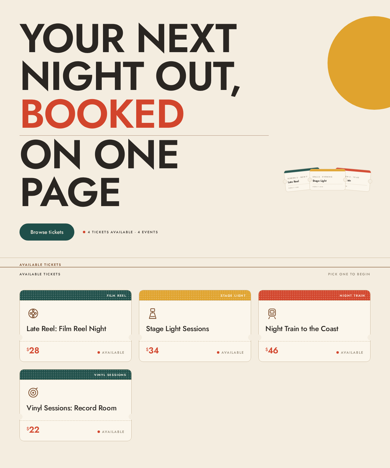 Ticket Booking design preview