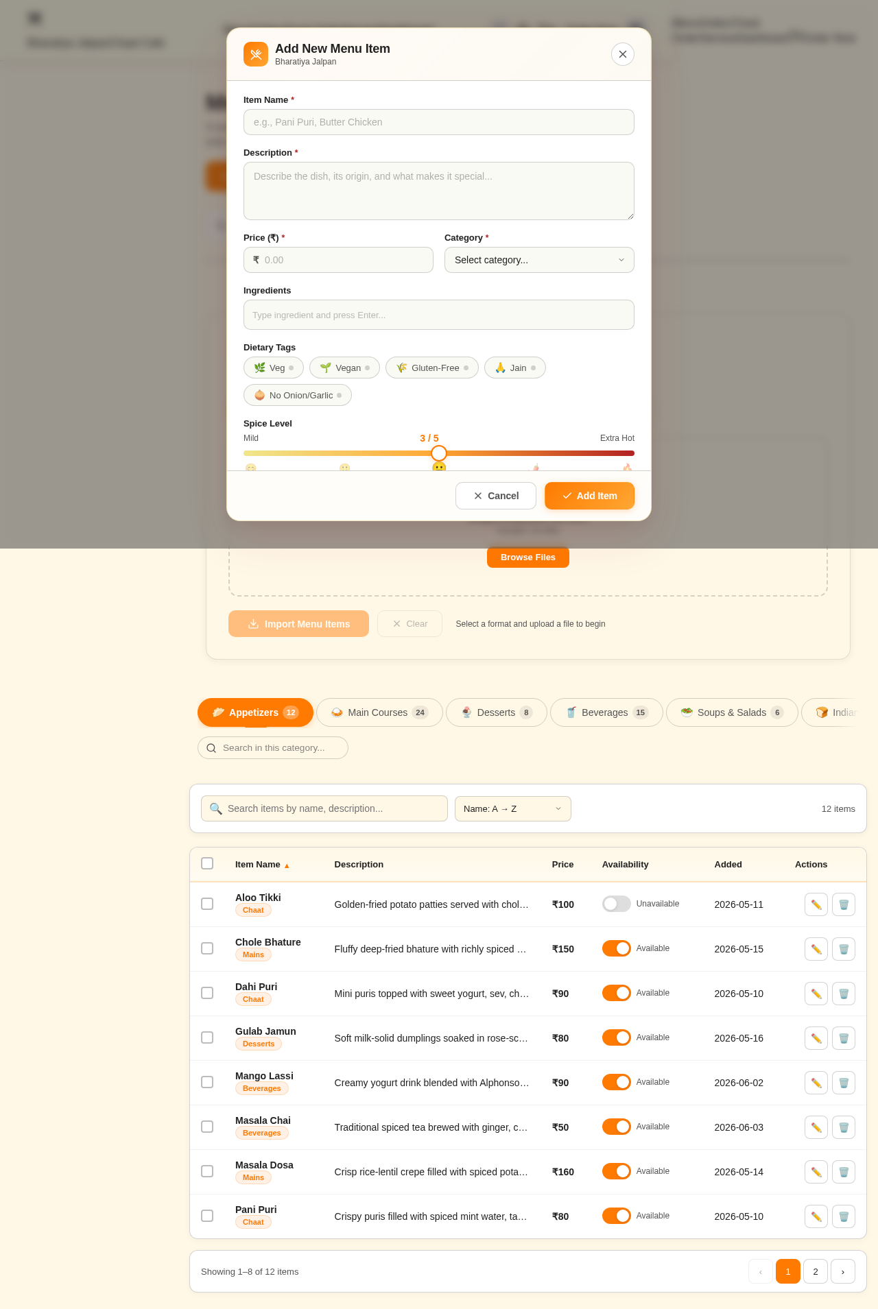 MenuManagement design preview