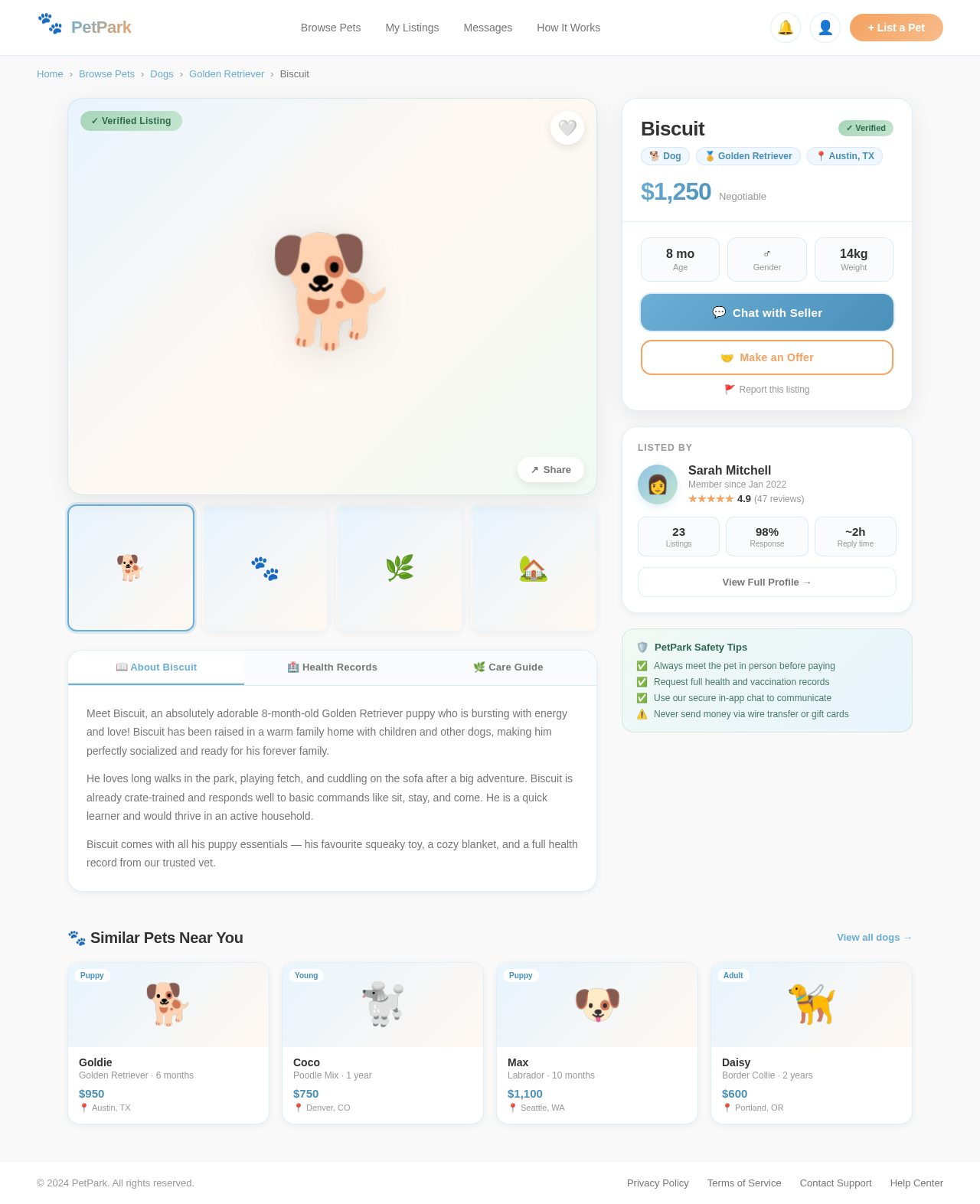 Pet Detail design preview