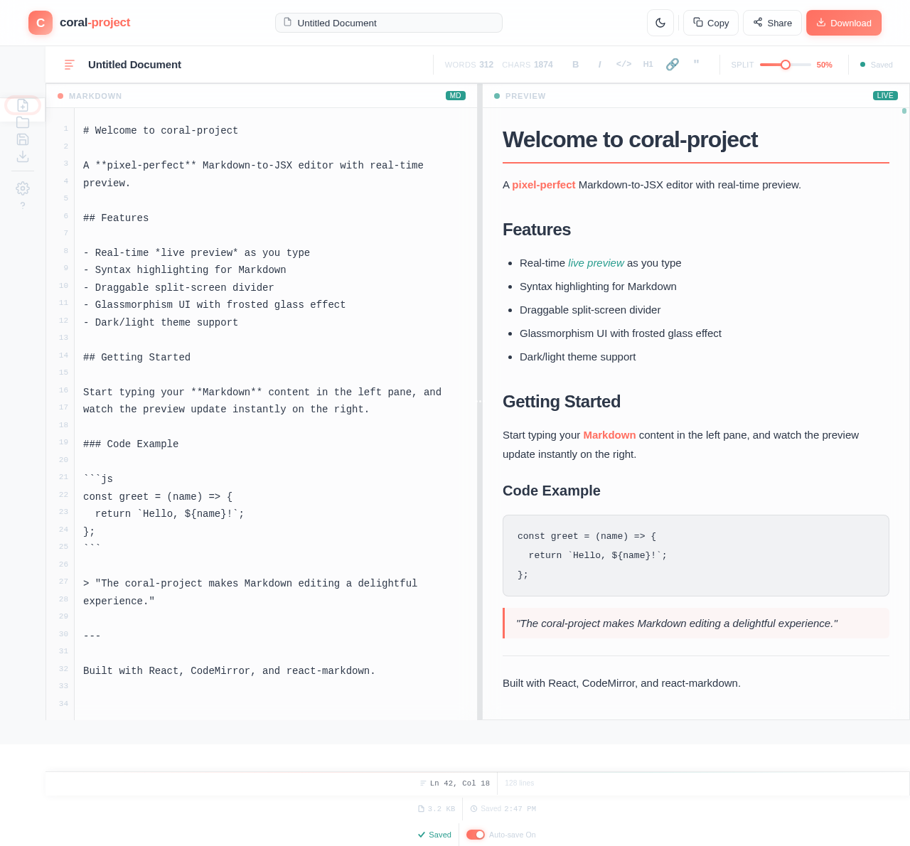Editor design preview