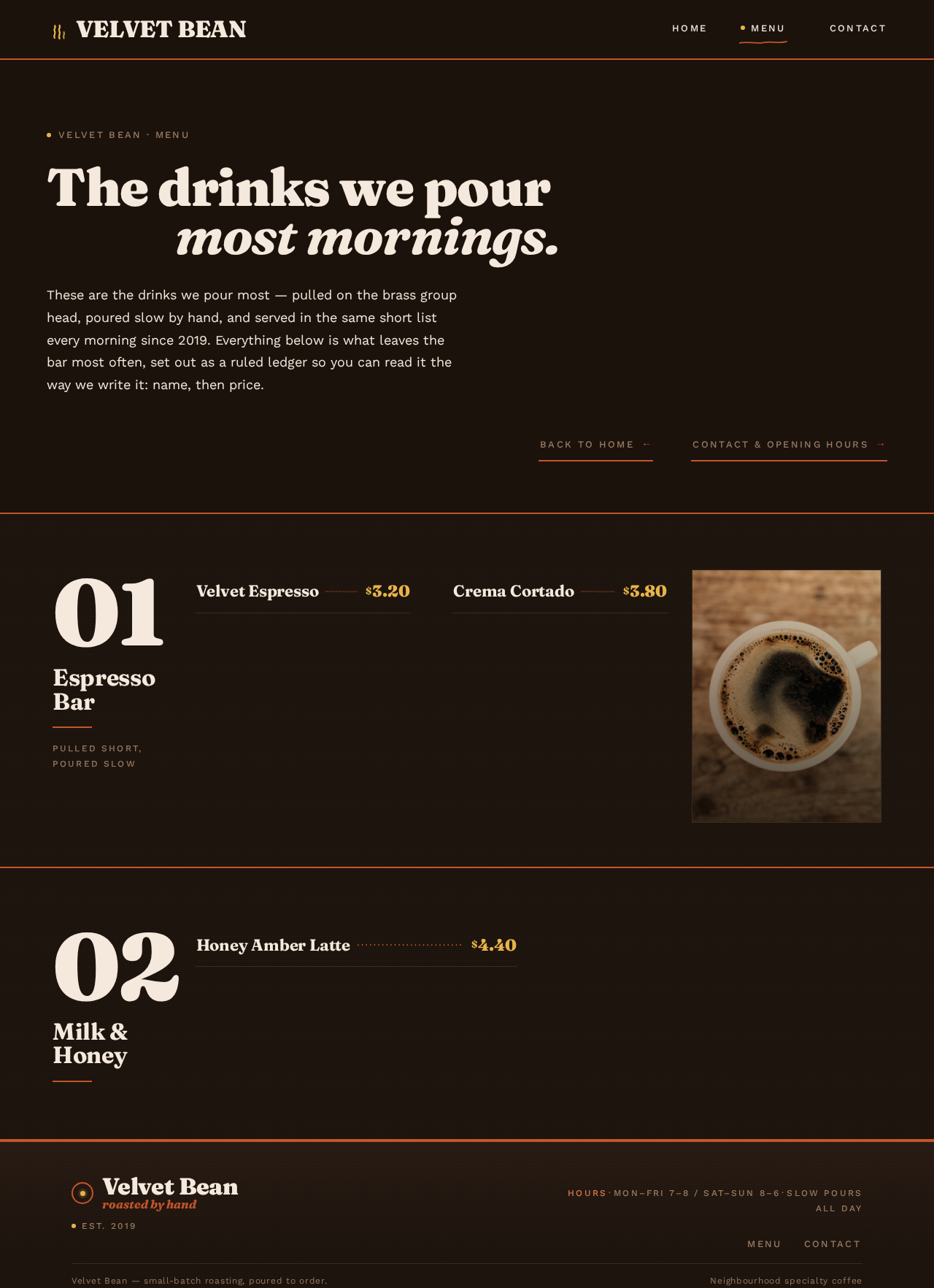 Menu design preview