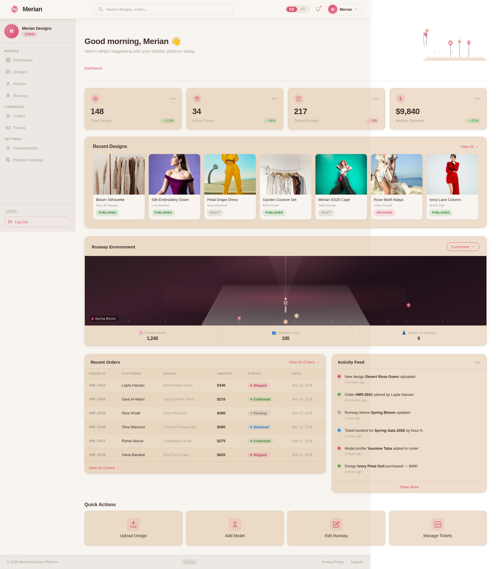 Dashboard design preview