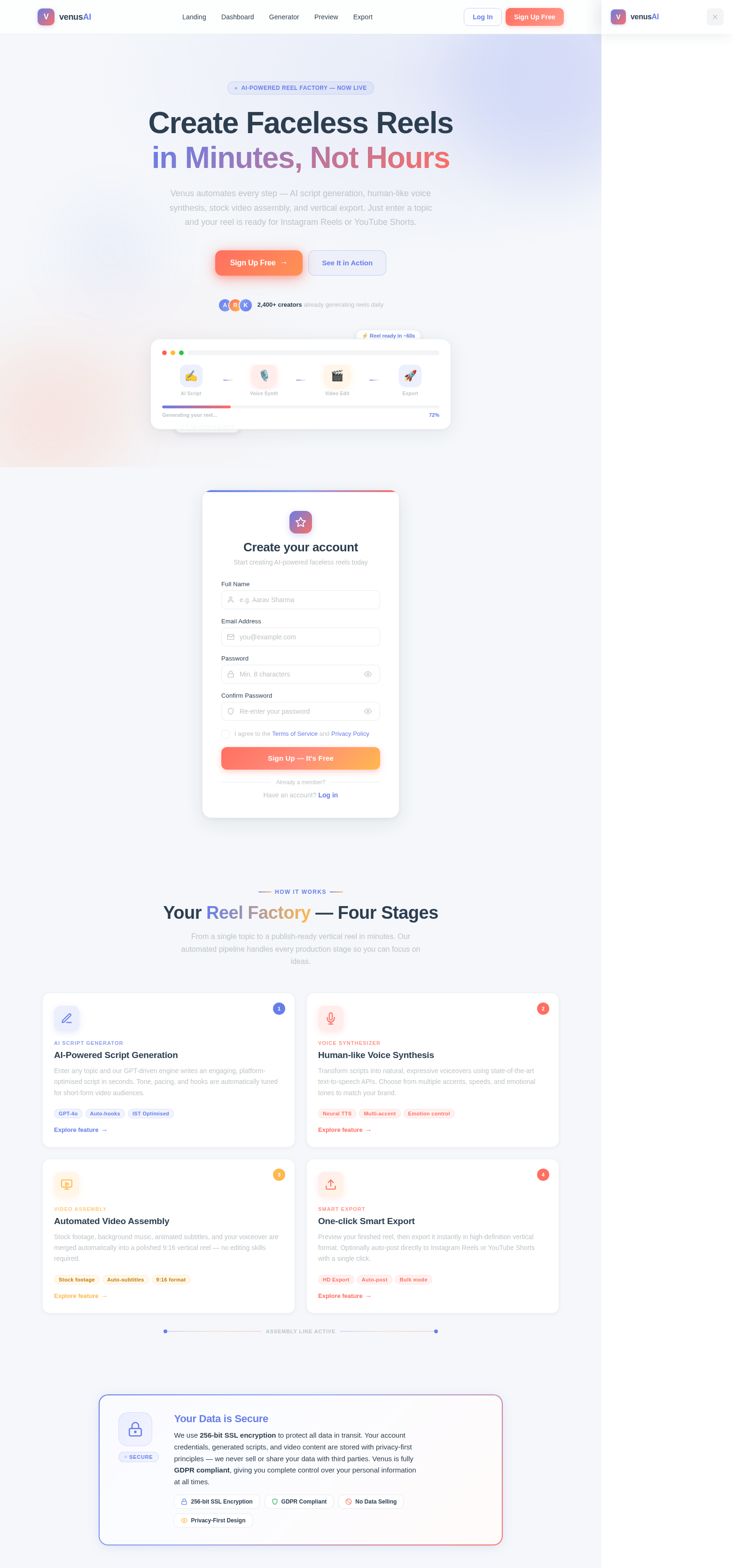 Signup design preview