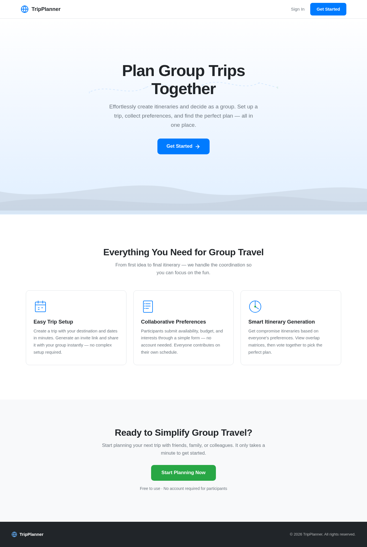 Landing design preview