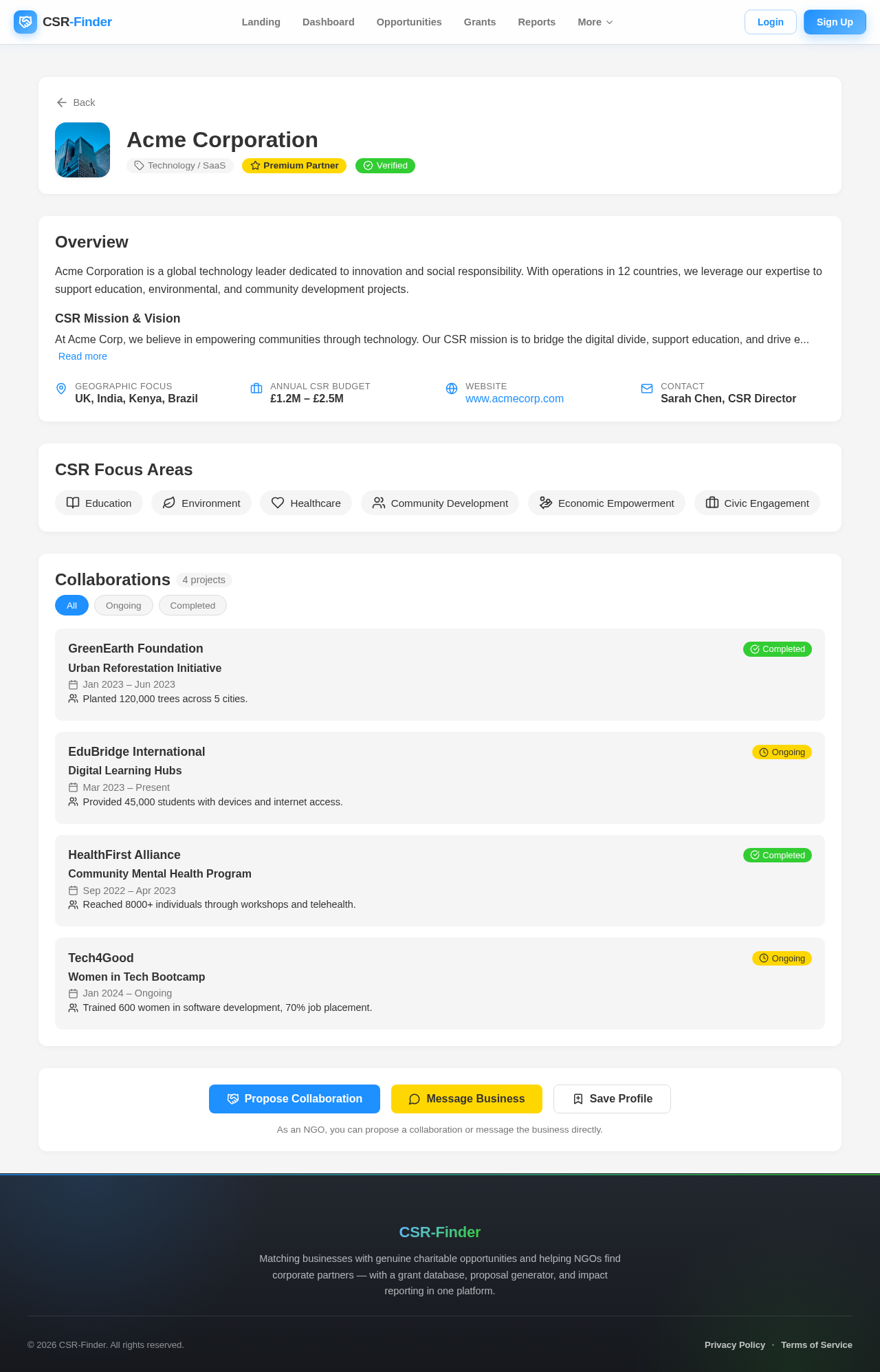 Business Profile design preview