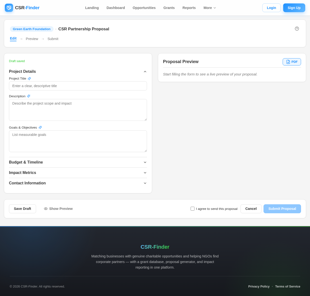 Proposal design preview