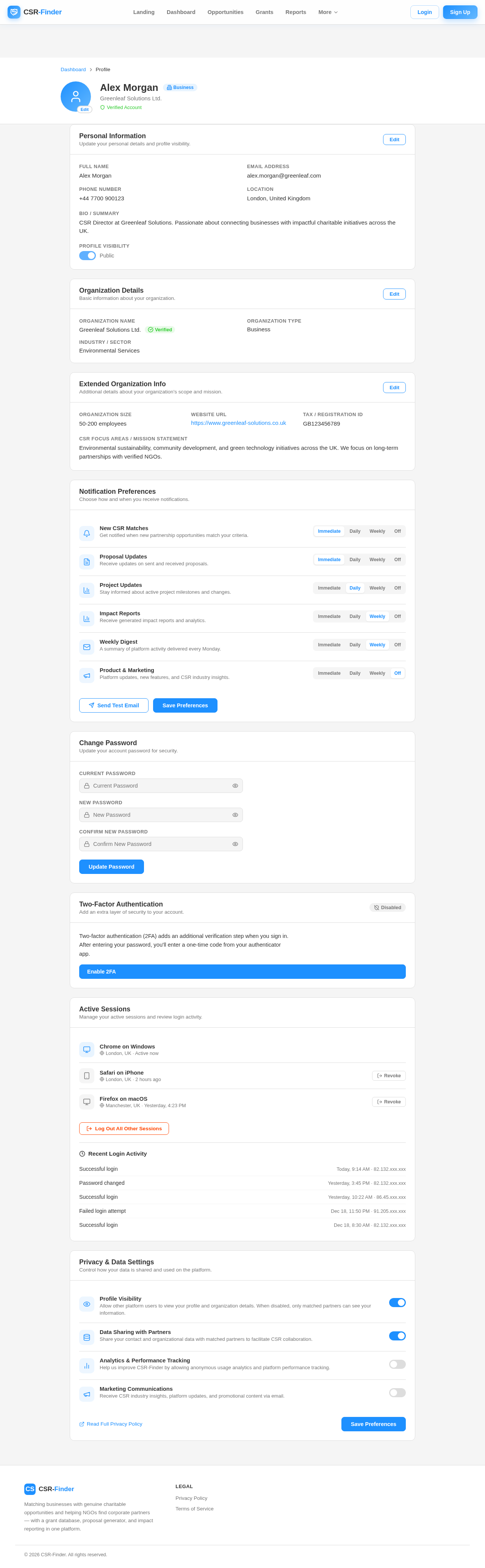 Profile design preview