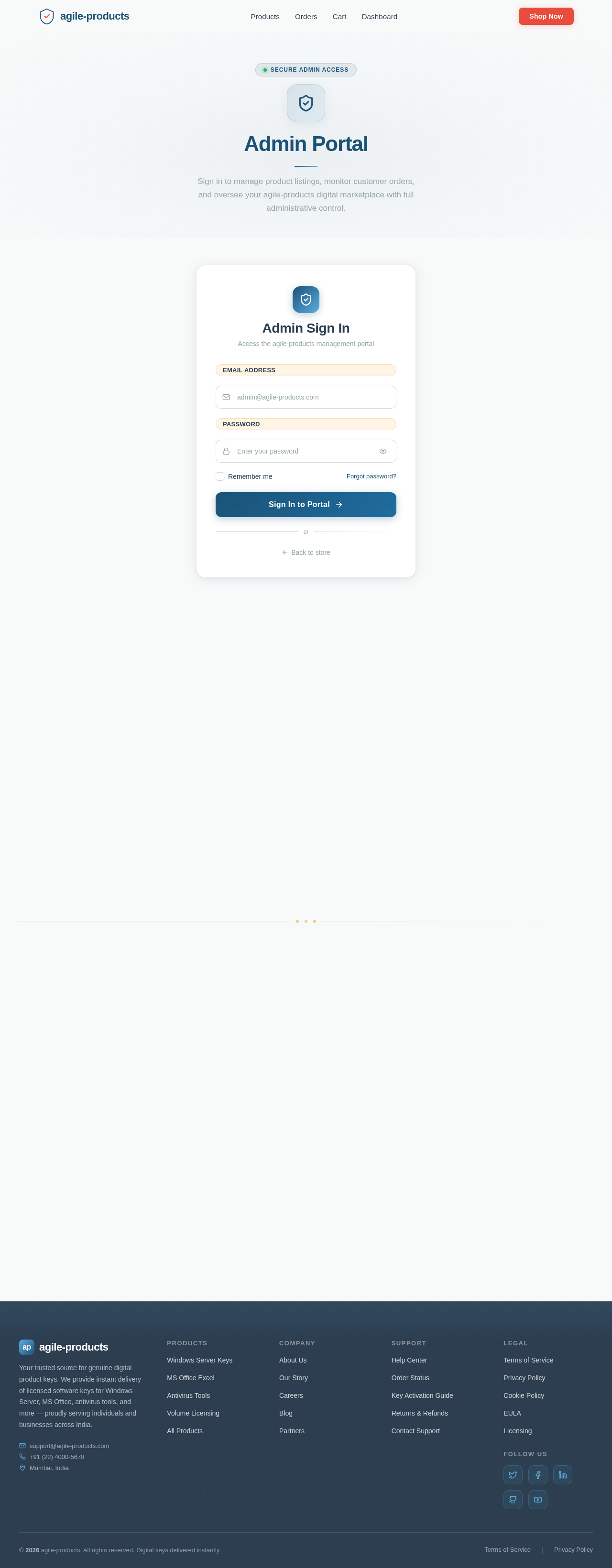 AdminLogin design preview