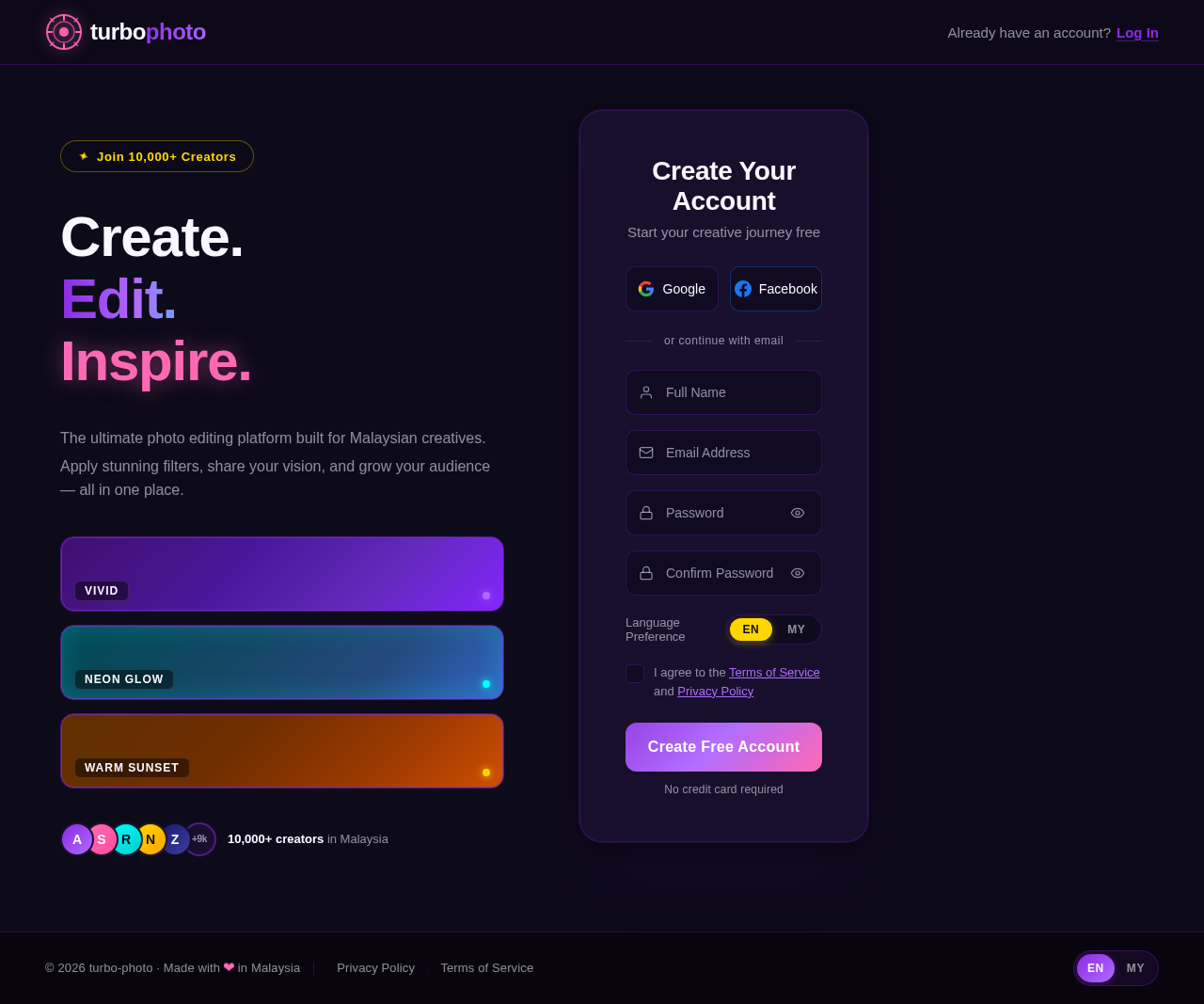 Signup design preview