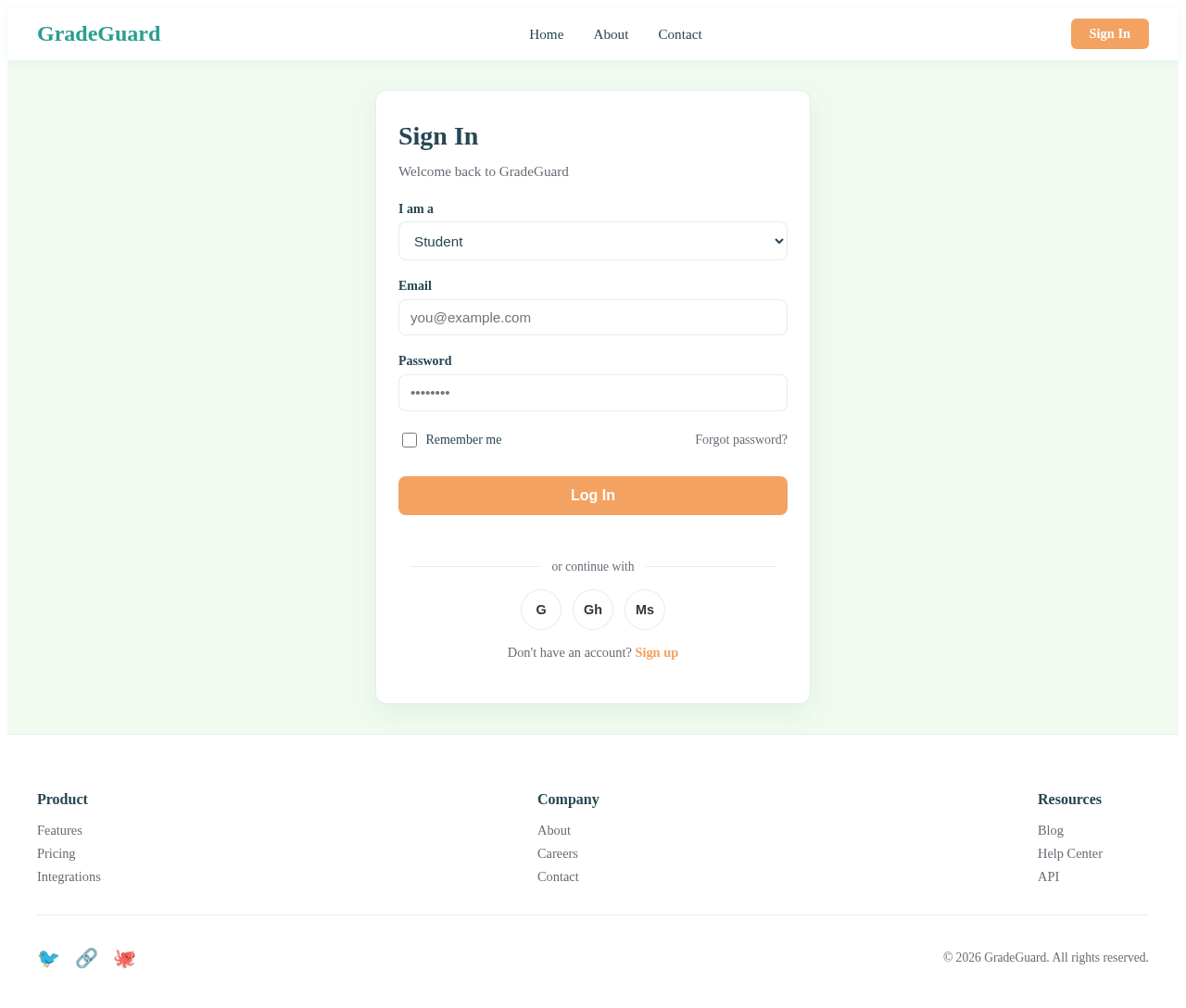 Login design preview