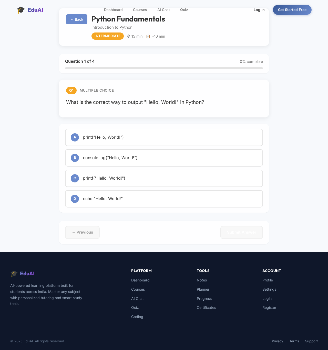 Quiz design preview