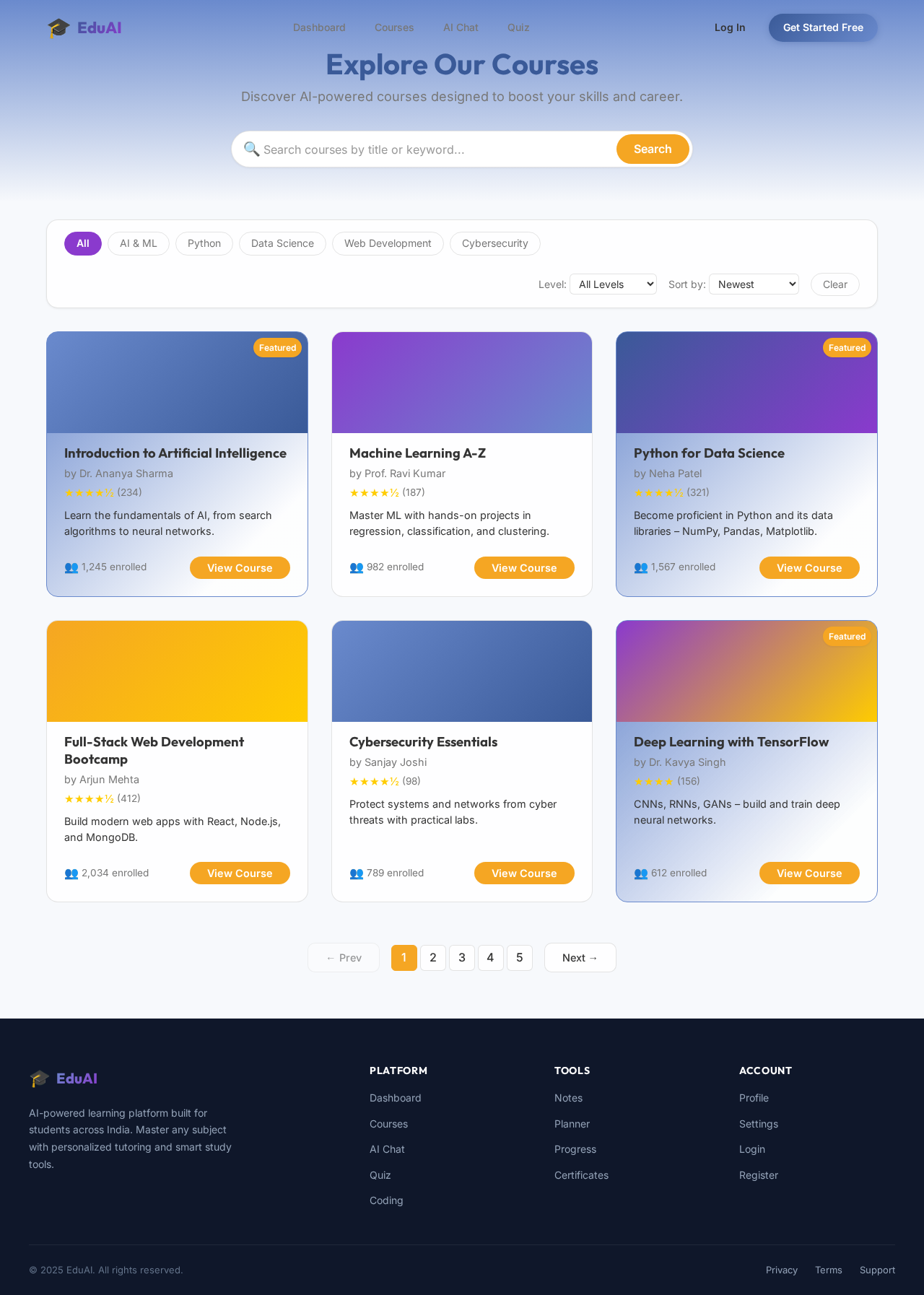 Courses design preview