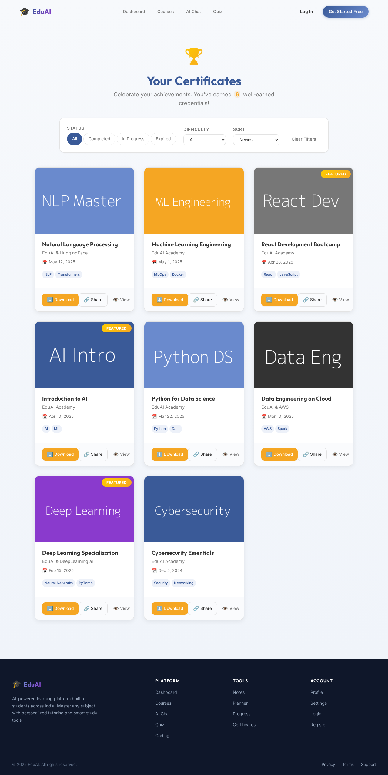 Certificates design preview