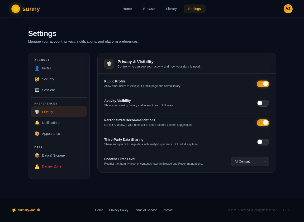 Settings design preview