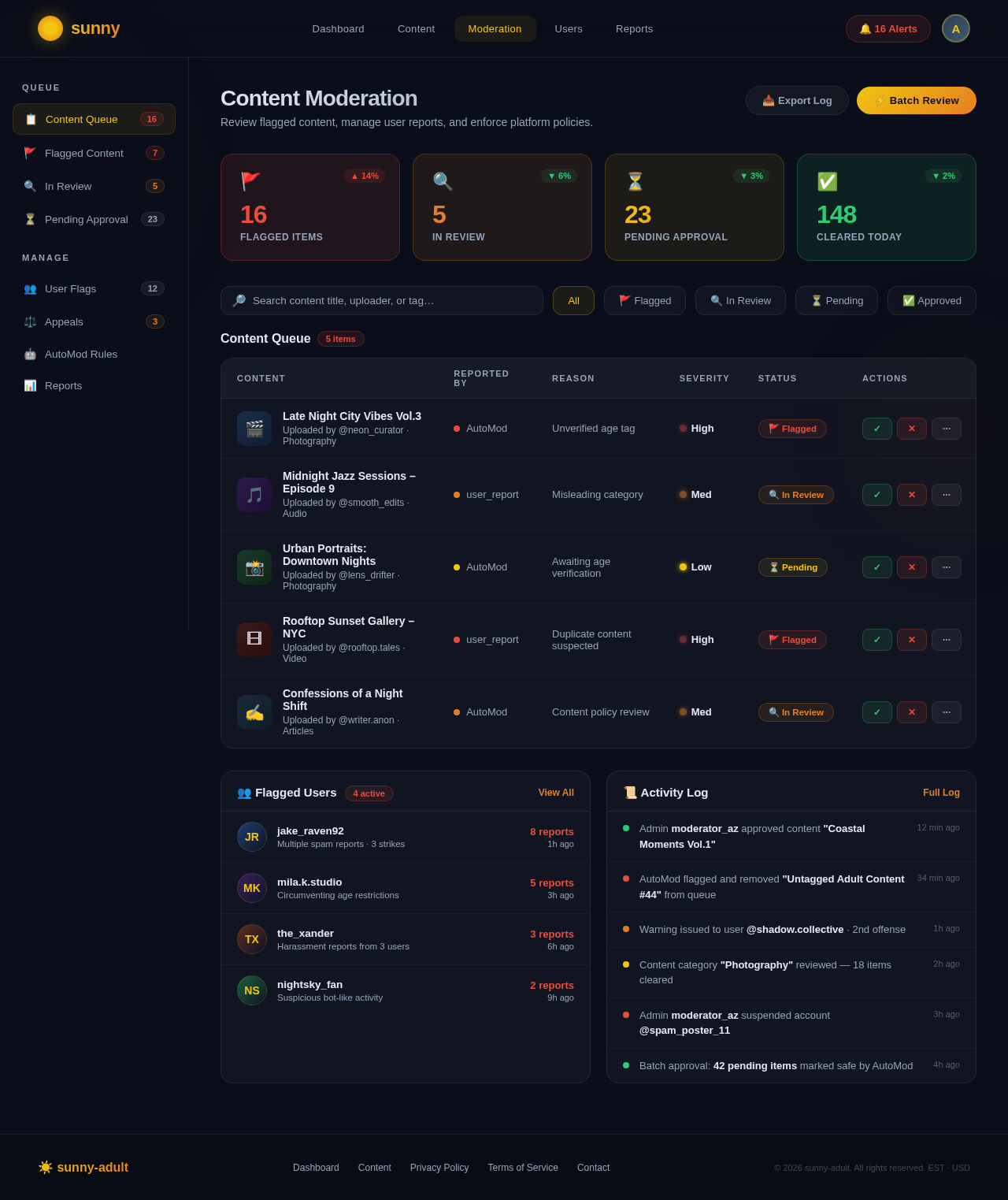 Moderation design preview