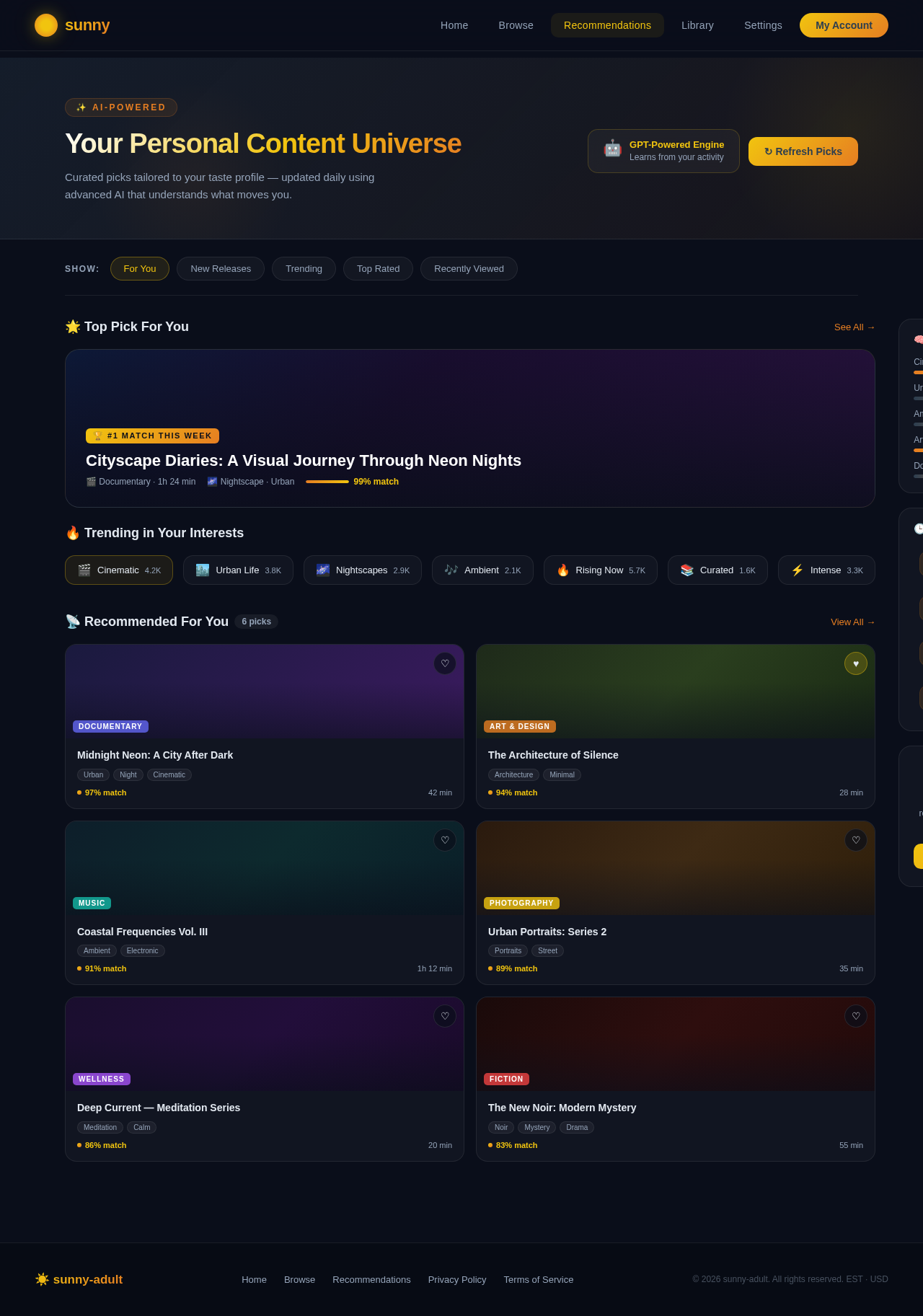 Recommendations design preview