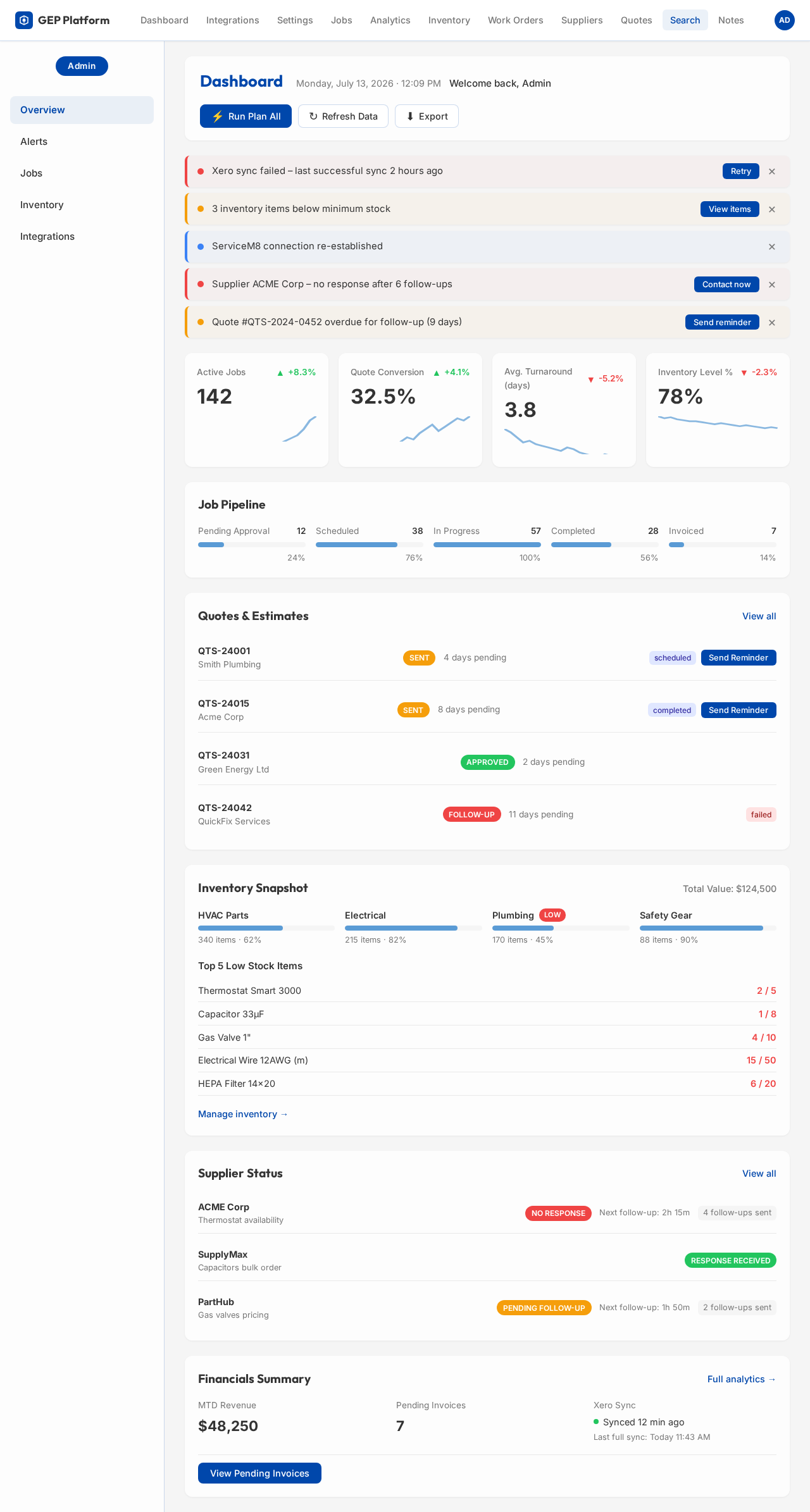 Dashboard design preview