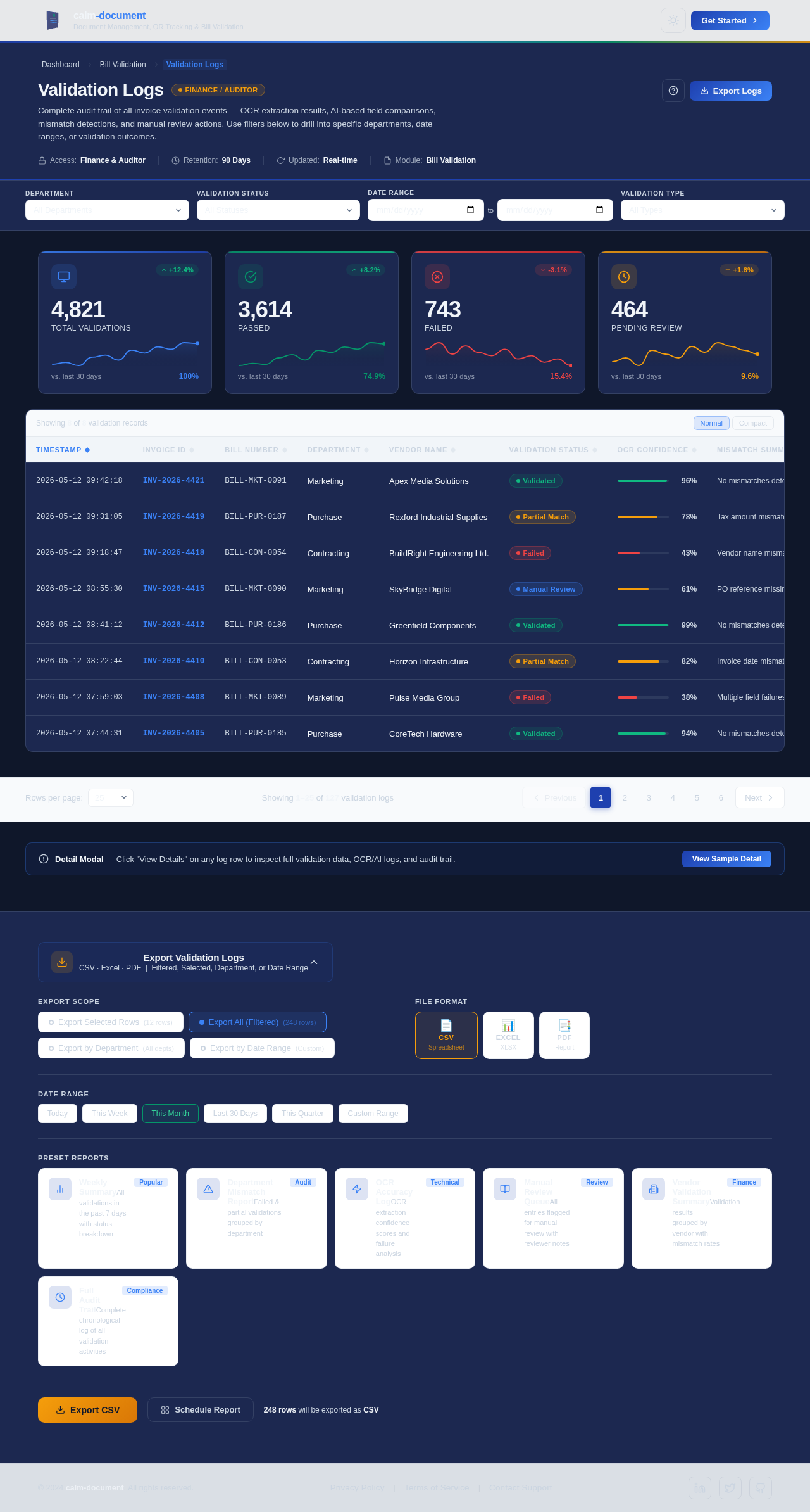 ValidationLogs design preview