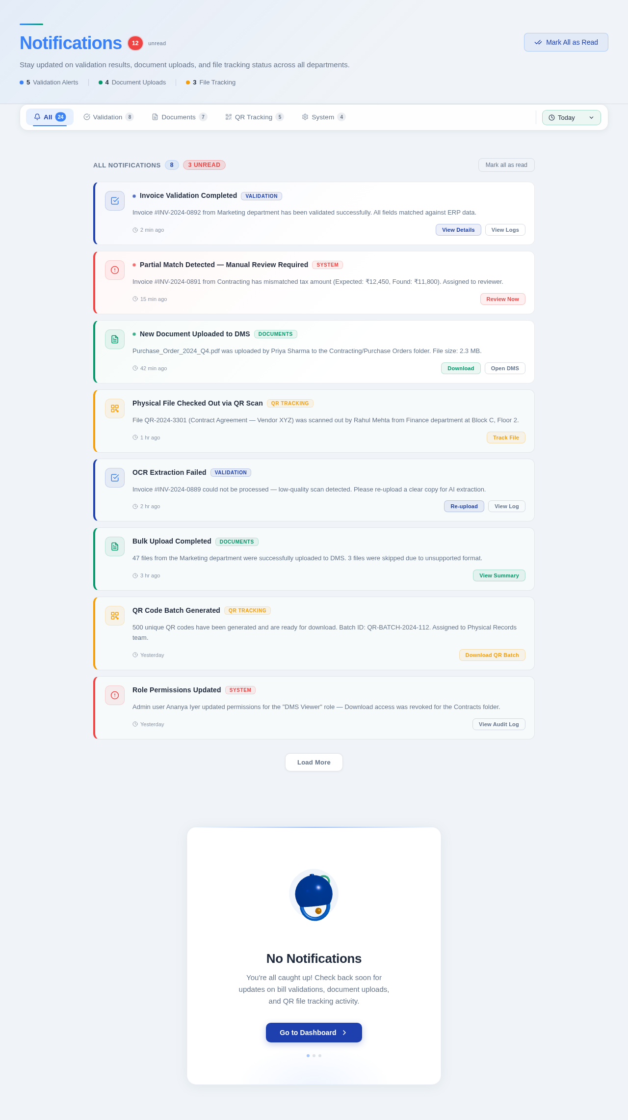 Notifications design preview