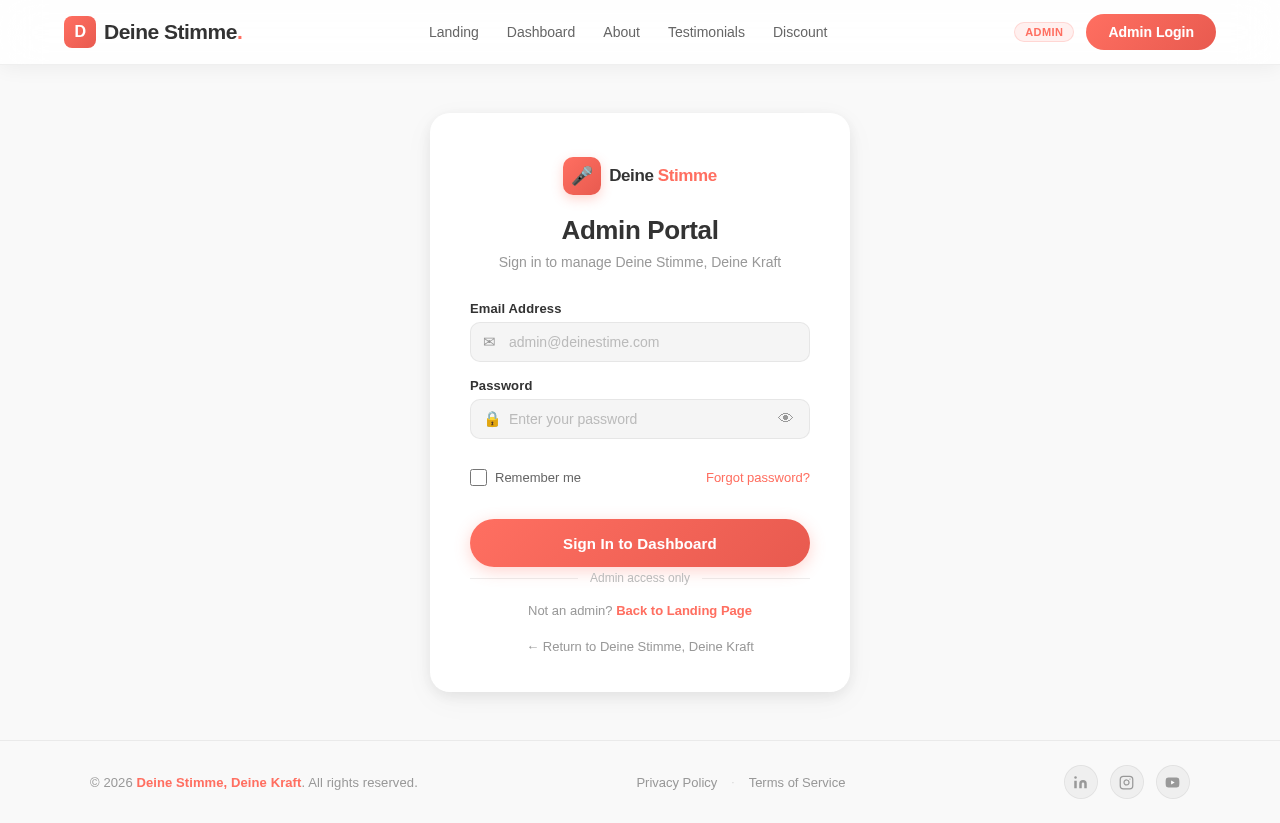 Admin Login design preview