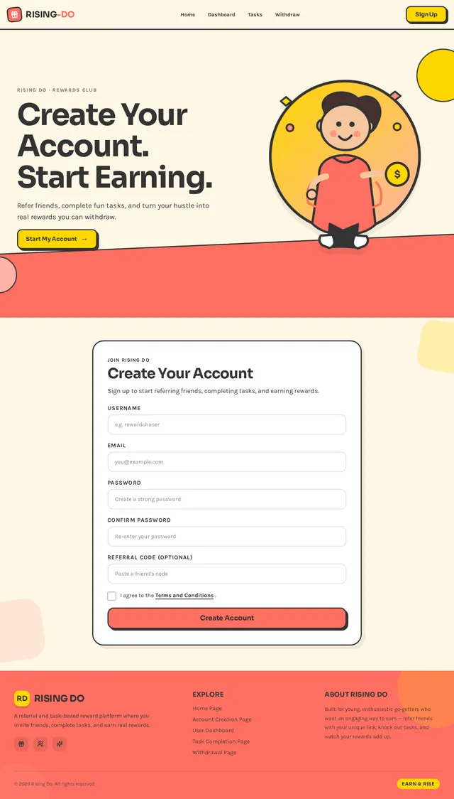 Account Creation Page