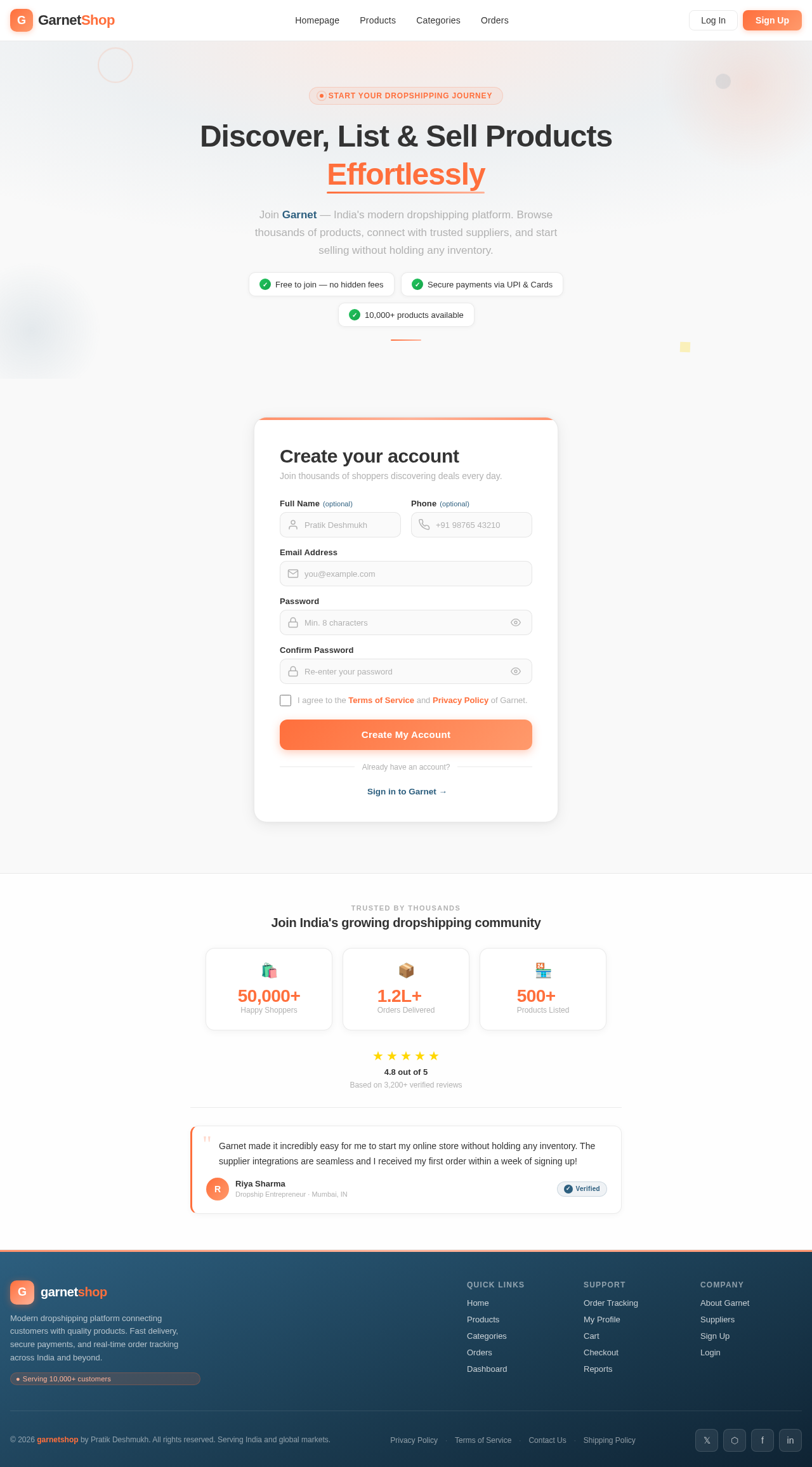 Signup design preview
