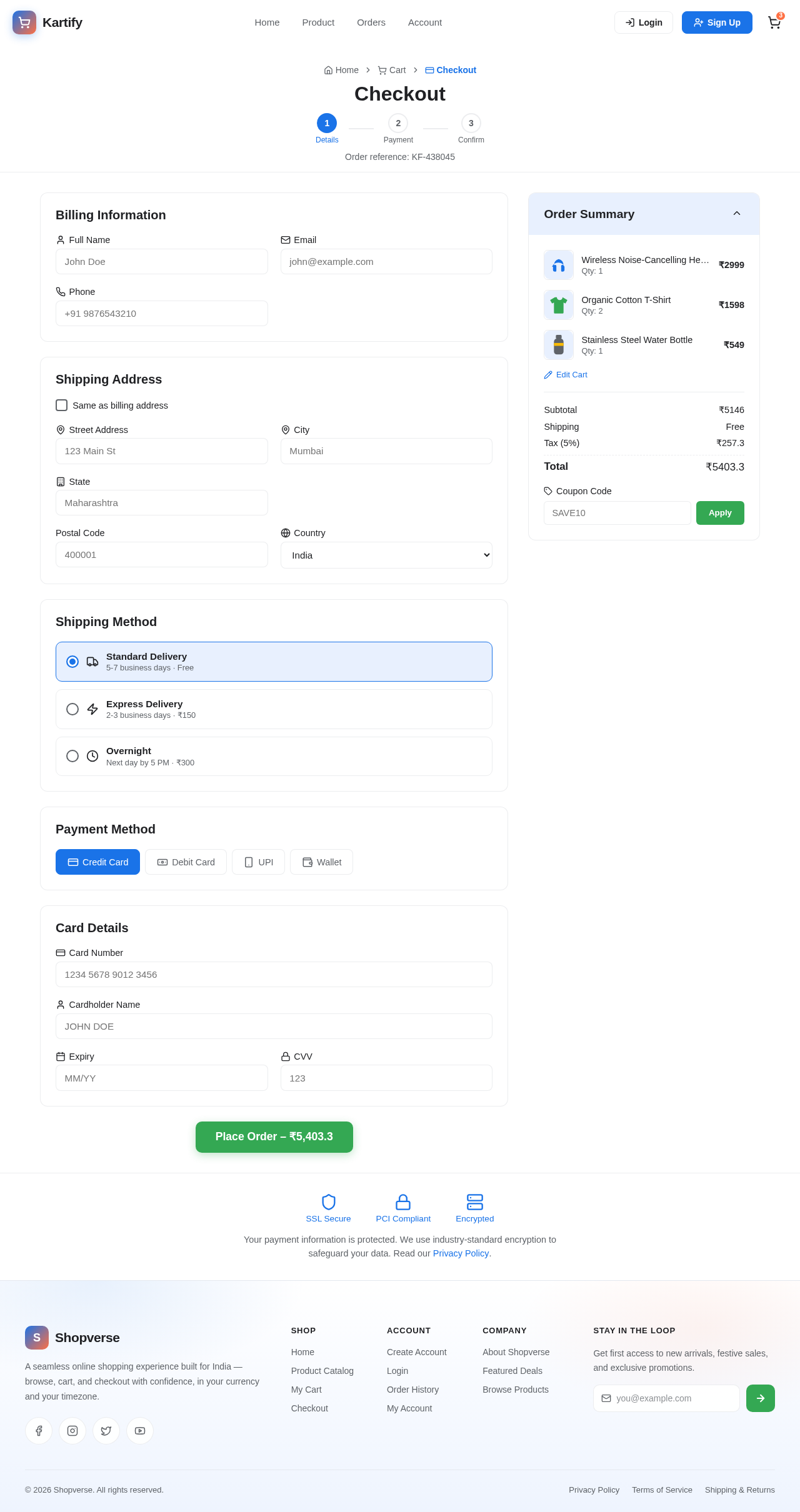 Checkout design preview