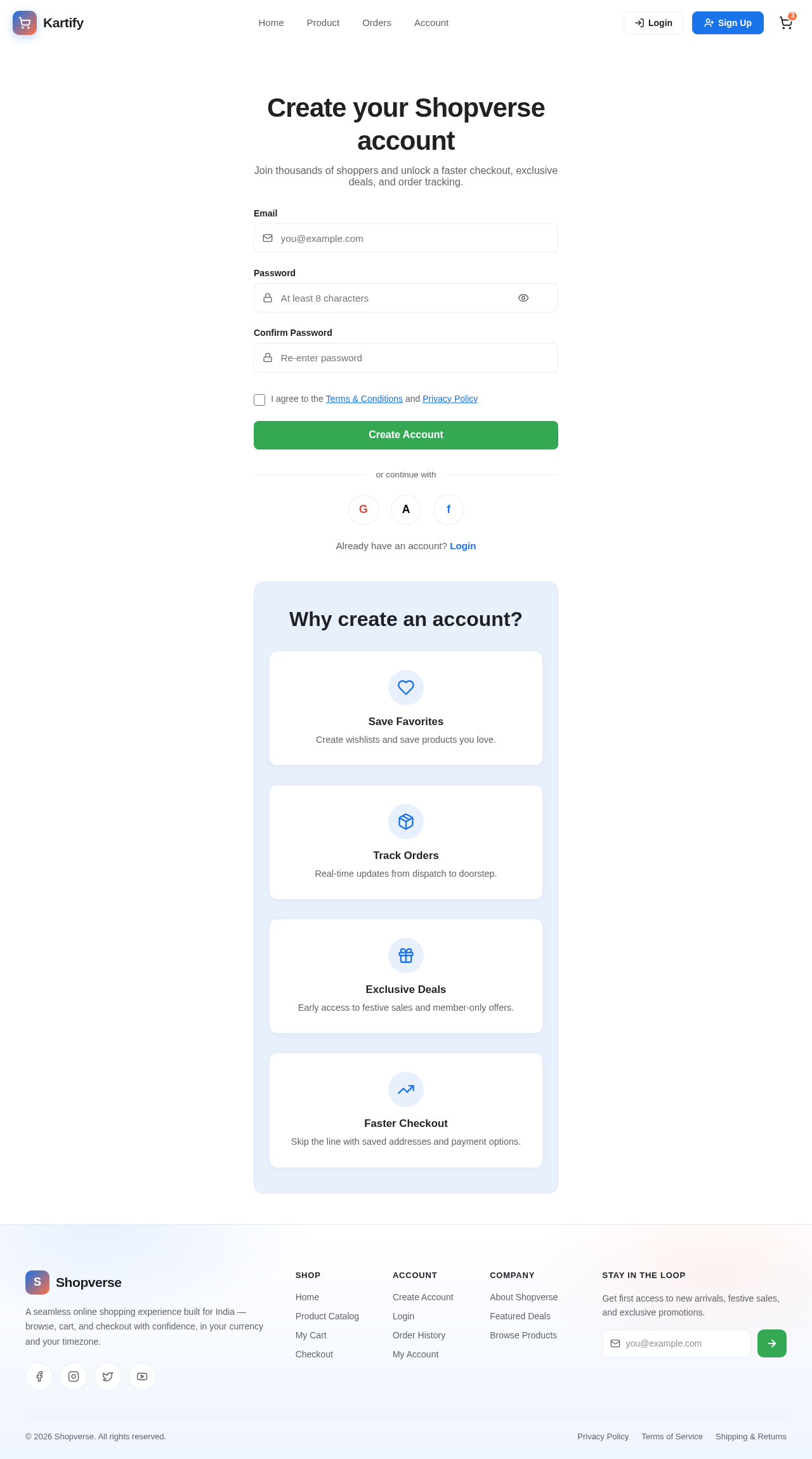 Signup design preview
