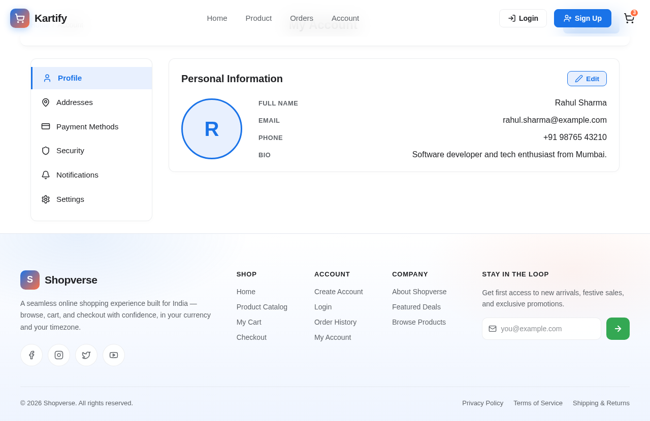 Account design preview