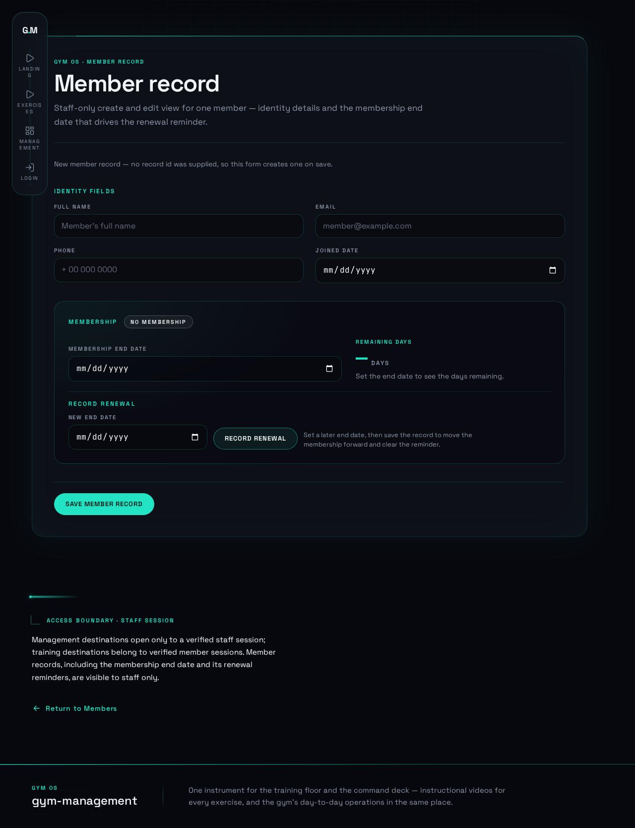 Member Details design preview