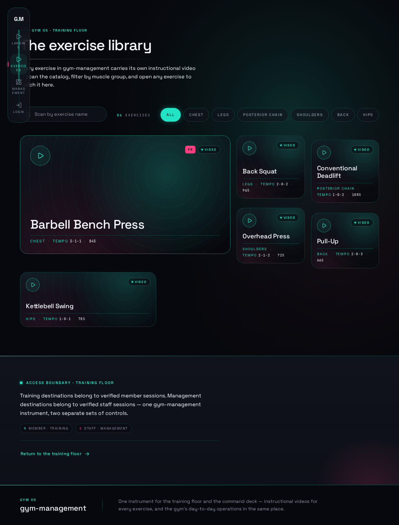 Exercises design preview