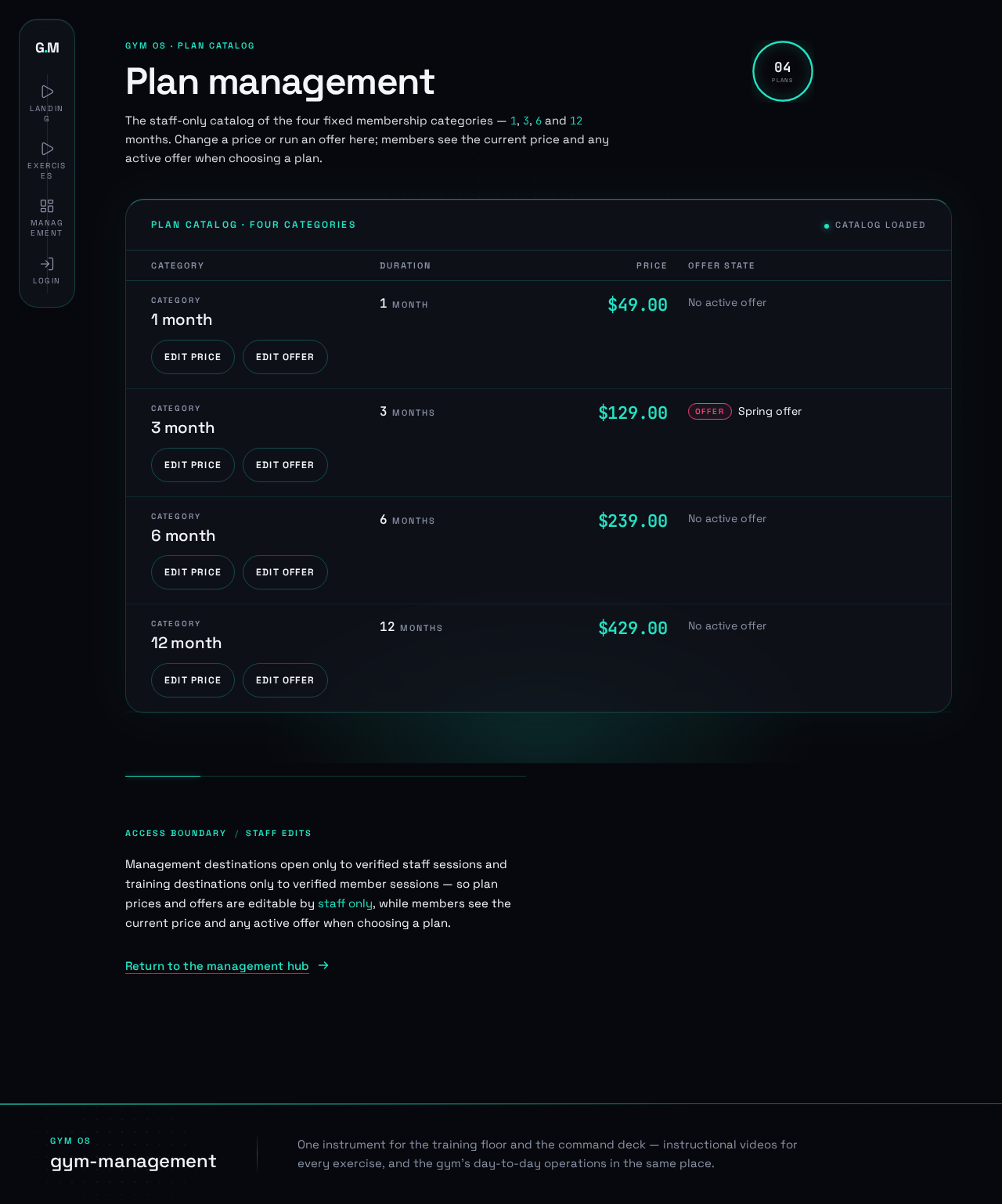 Plan Management design preview