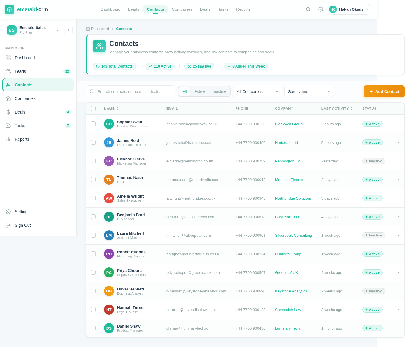 Contacts design preview