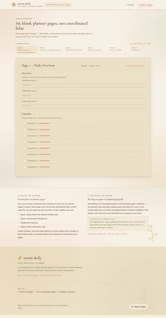 Planner Pages