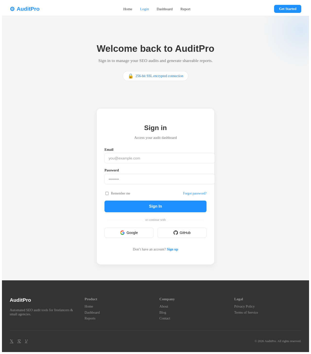 Login design preview